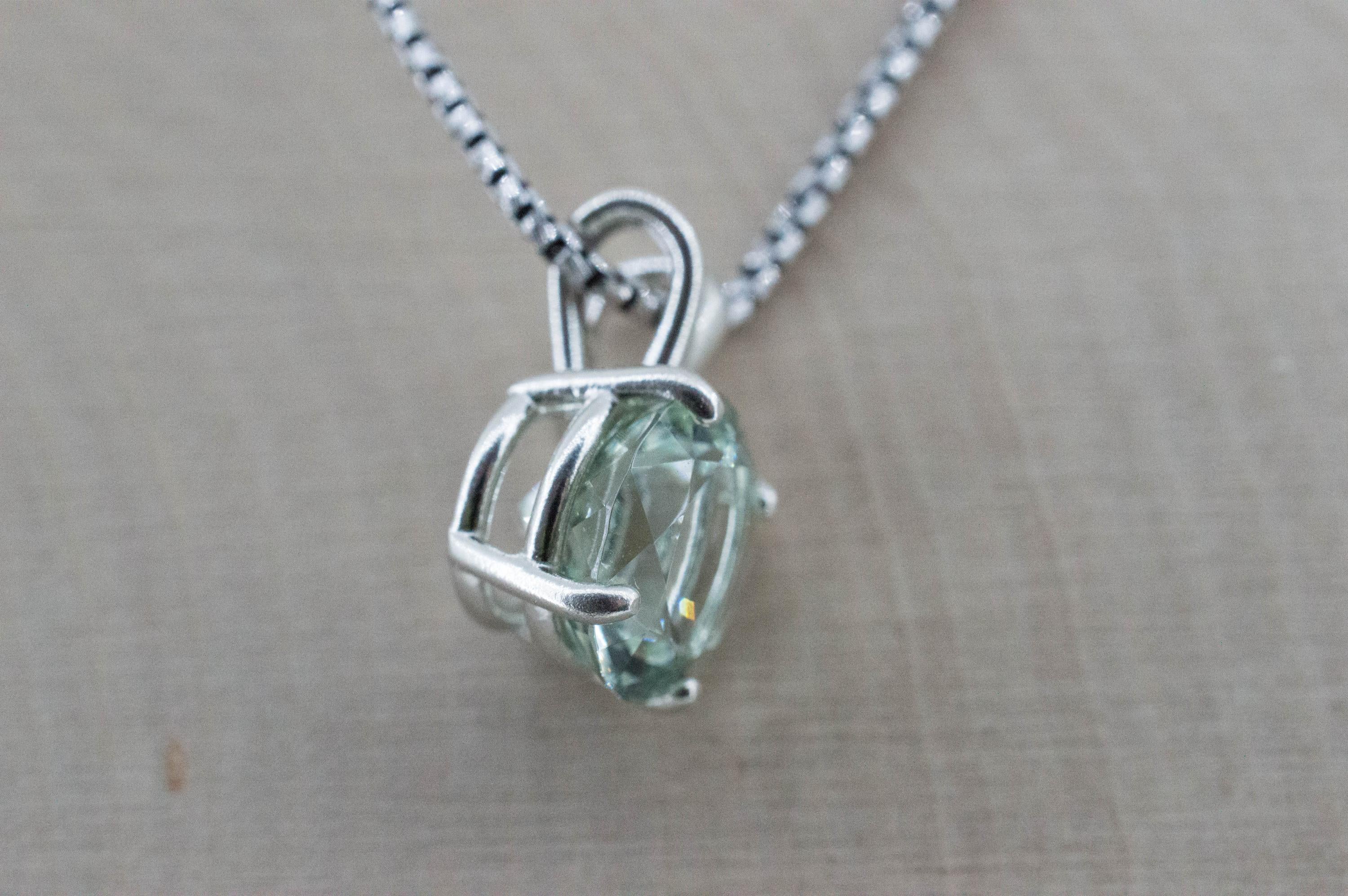 Prasiolite Pendant; Natural Brazil Green Amethyst; 3.450cts - Mark Oliver Gems