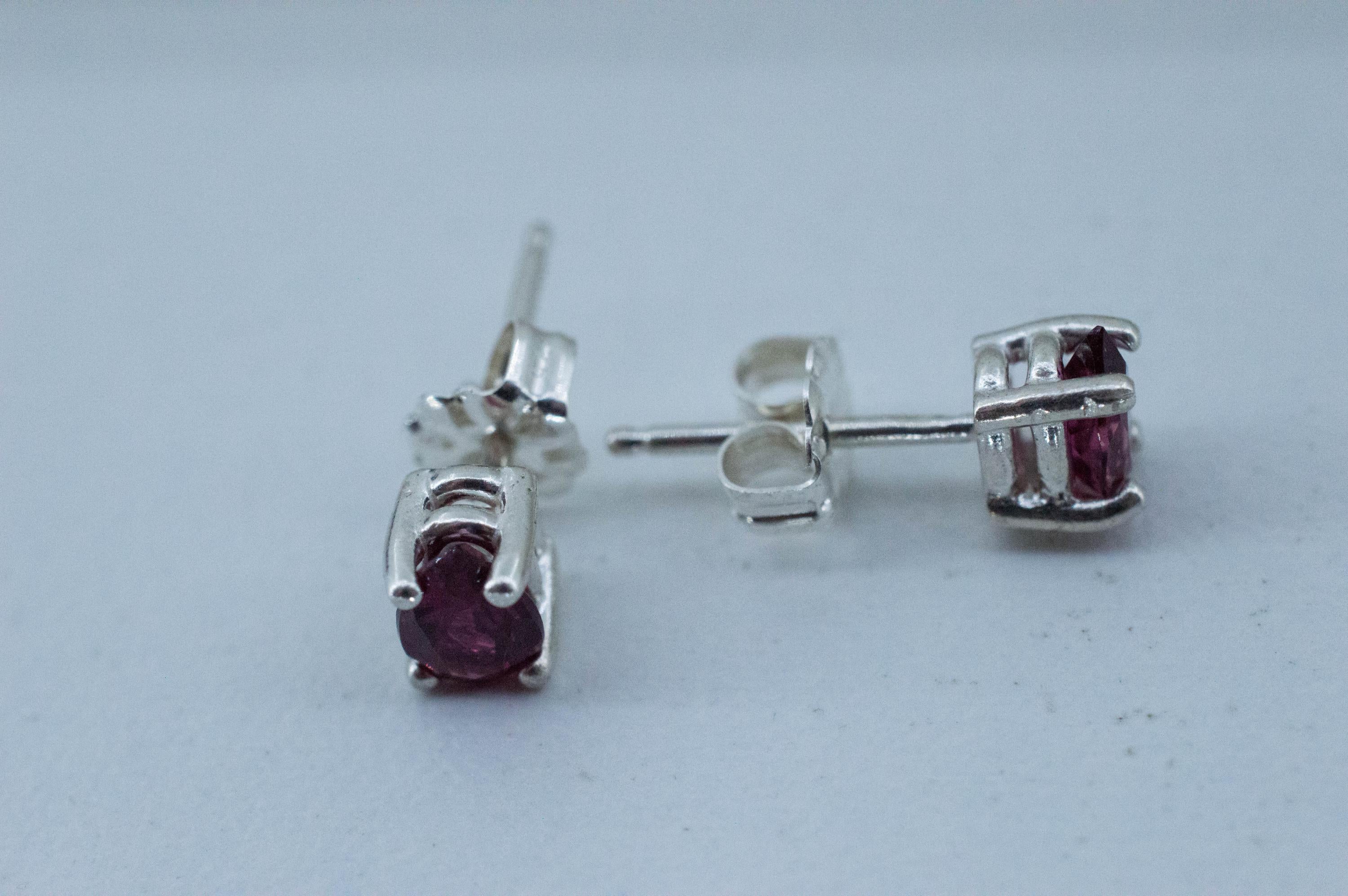 Rubellite Tourmaline Earrings; Natural Untreated Brazilian Tourmaline; 0.705cts - Mark Oliver Gems