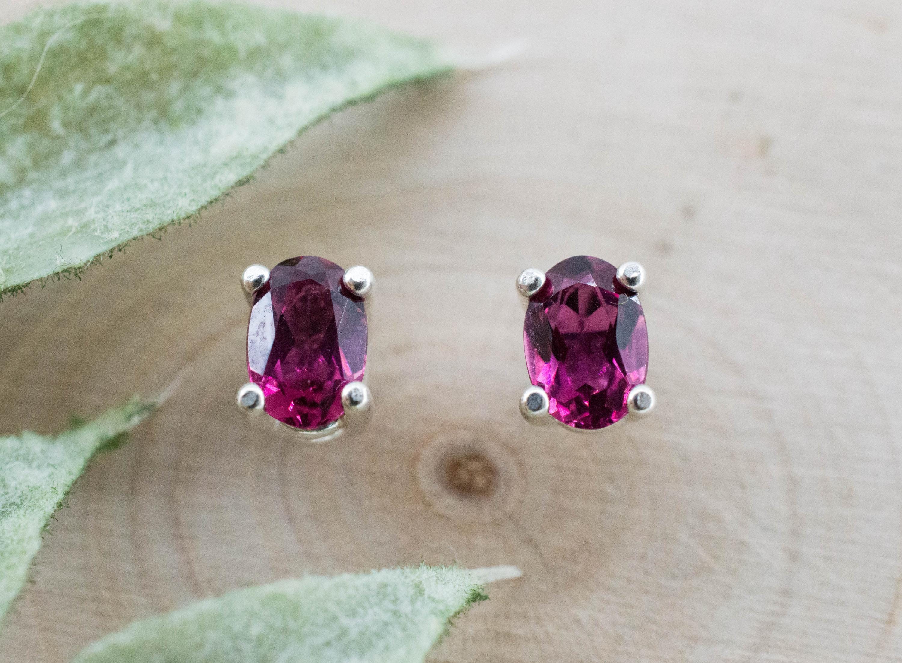 Rubellite Tourmaline Earrings; Natural Untreated Brazilian Tourmaline; 0.880cts - Mark Oliver Gems