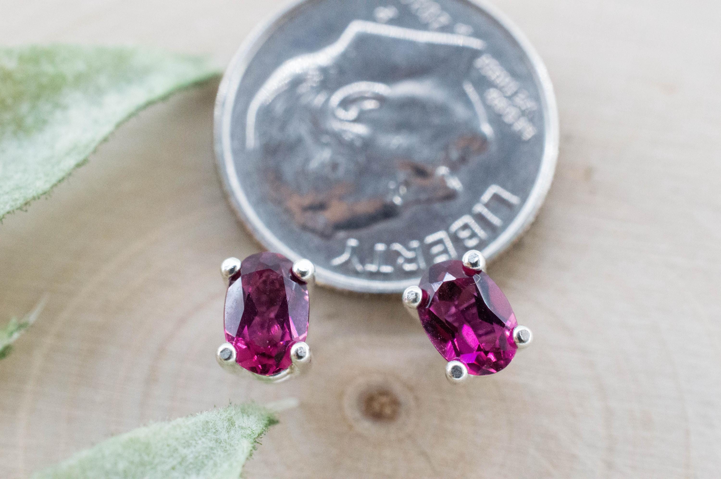 Rubellite Tourmaline Earrings; Natural Untreated Brazilian Tourmaline; 0.880cts - Mark Oliver Gems