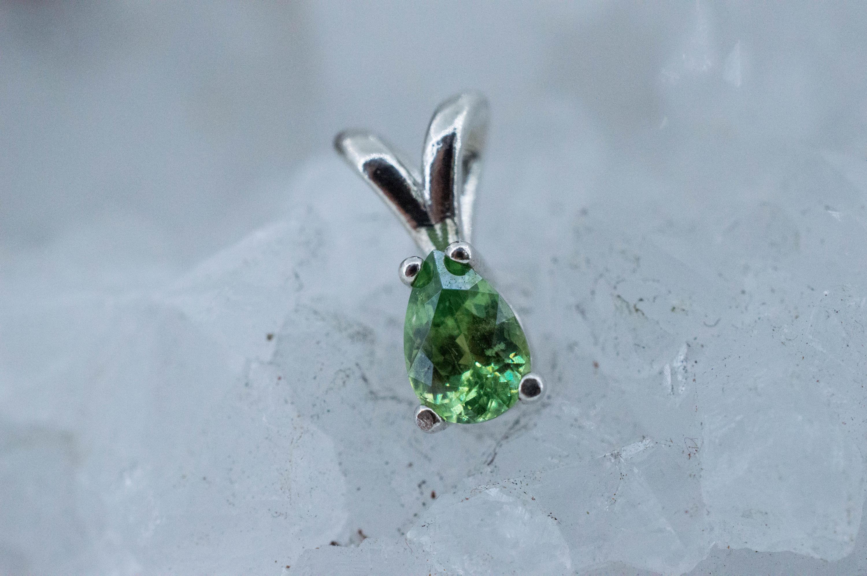 Demantoid Garnet Pendant; Natural Untreated Madagascar Demantoid; 0.615cts - Mark Oliver Gems