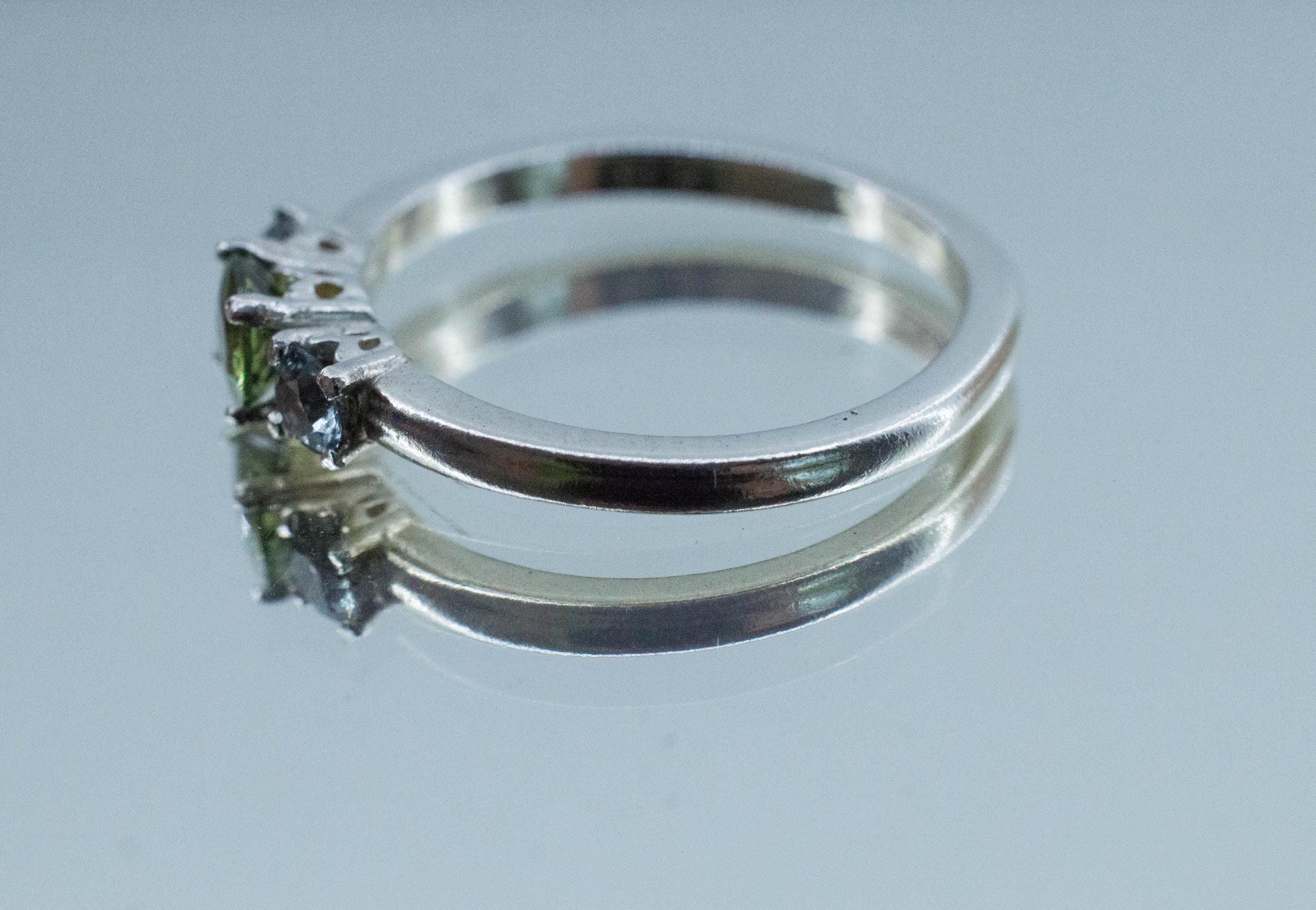 Demantoid Garnet and Sapphire Ring, Natural Untreated Namibia Demantoid and Montana Sapphire - Mark Oliver Gems