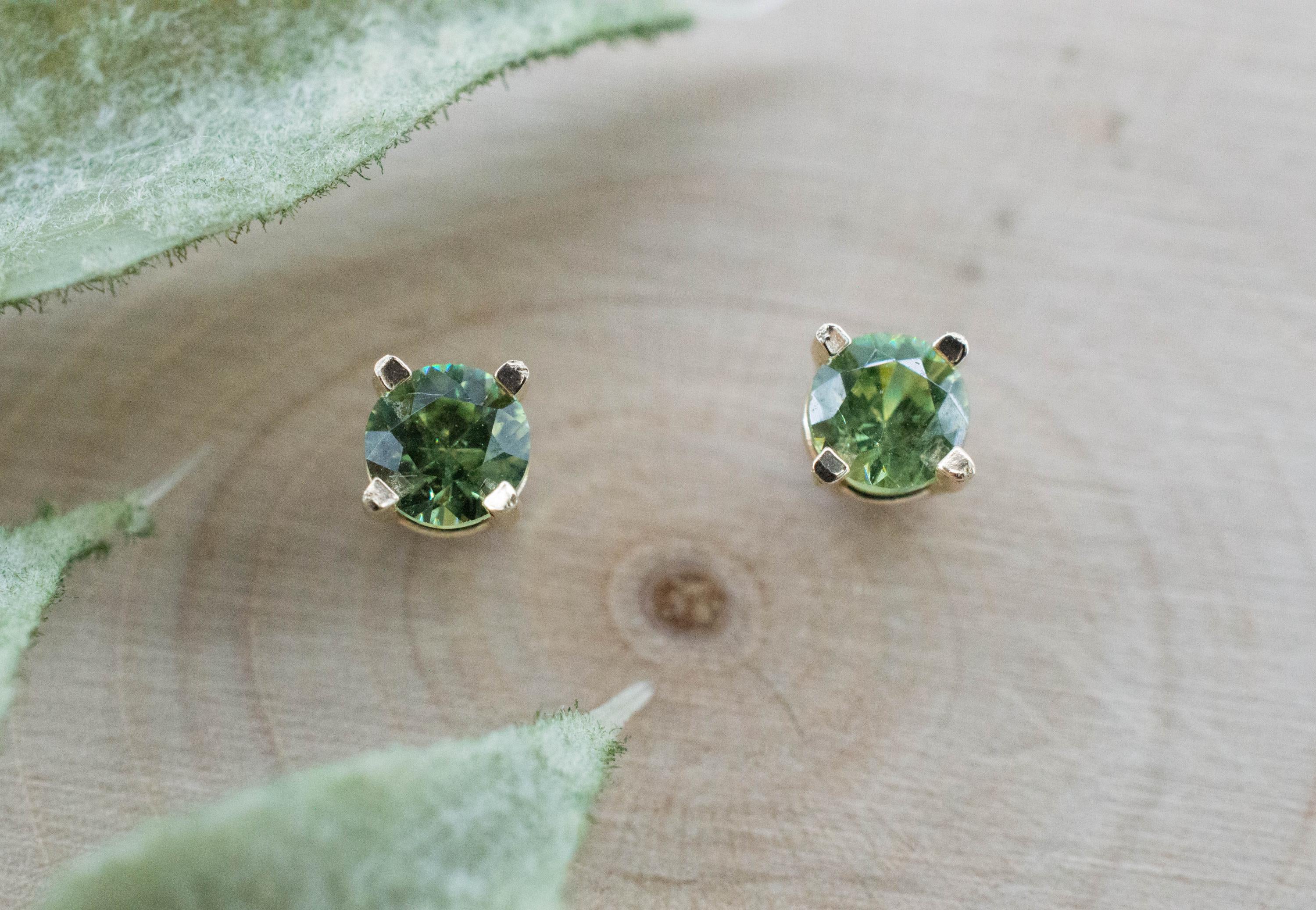 Demantoid Garnet Earrings; Natural Untreated Madagascar Demantoid; 0.545cts - Mark Oliver Gems