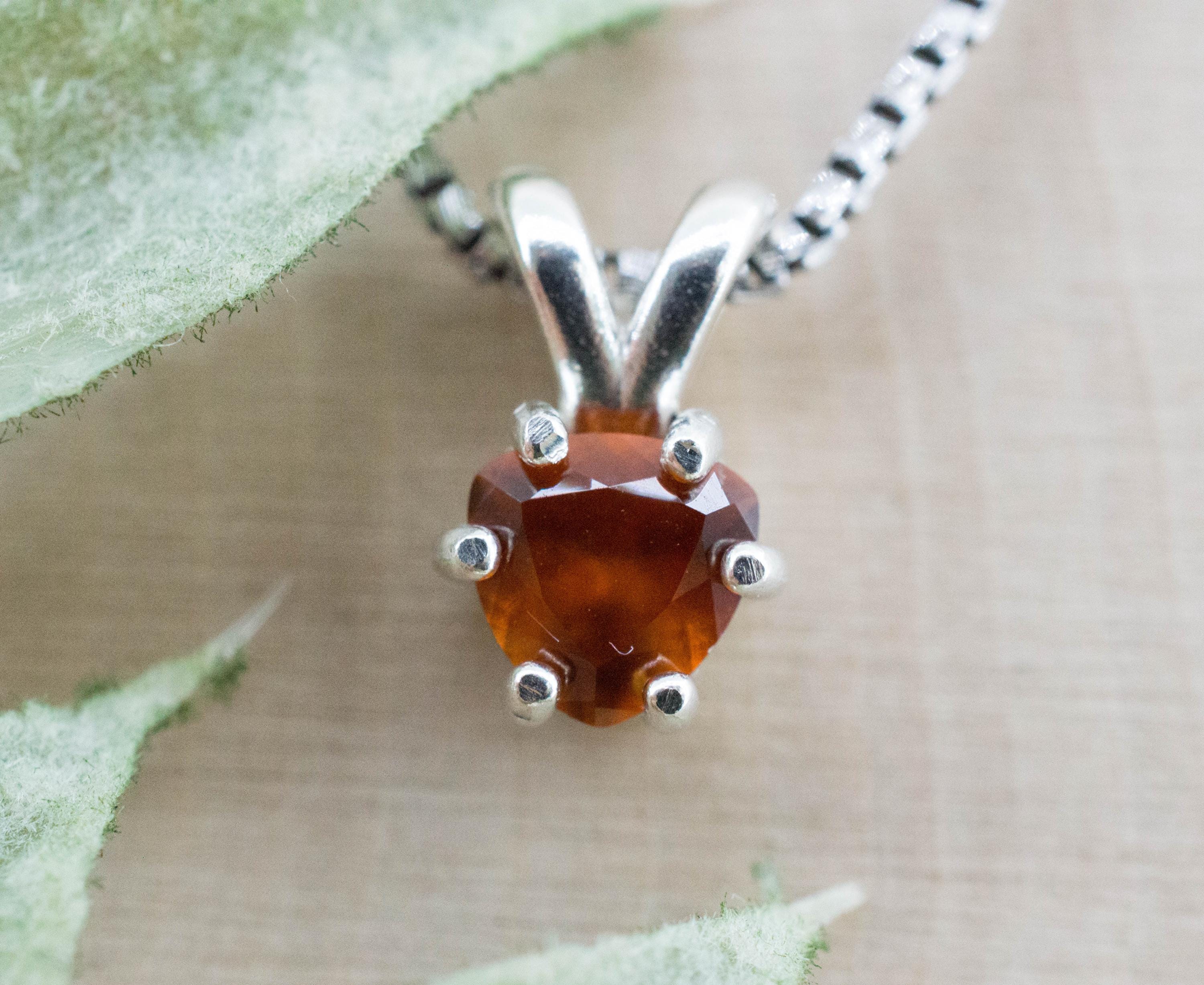 Hessonite Garnet Pendant; Natural Untreated South Africa Garnet; 0.815cts - Mark Oliver Gems