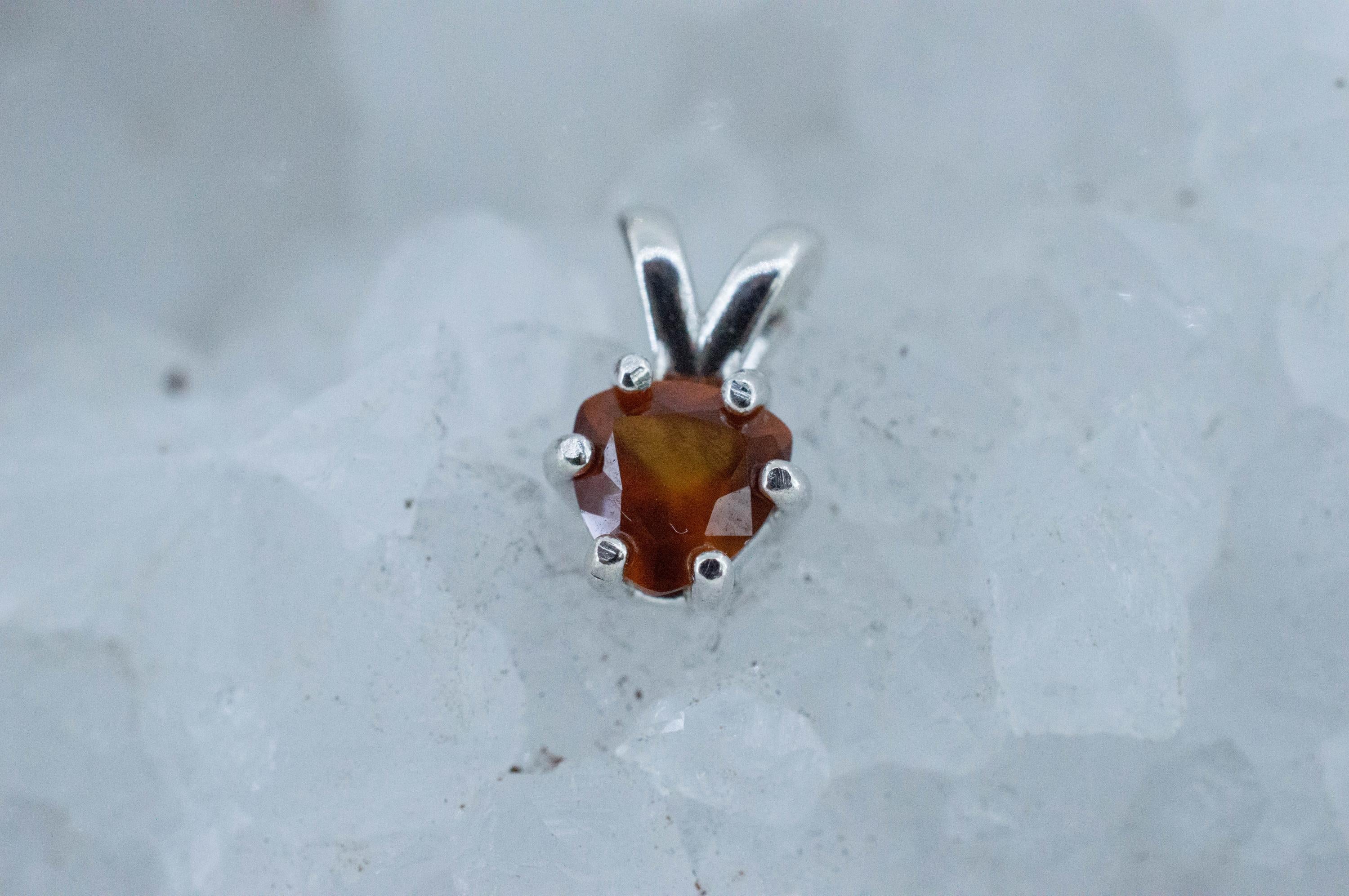Hessonite Garnet Pendant; Natural Untreated South Africa Garnet; 0.815cts - Mark Oliver Gems