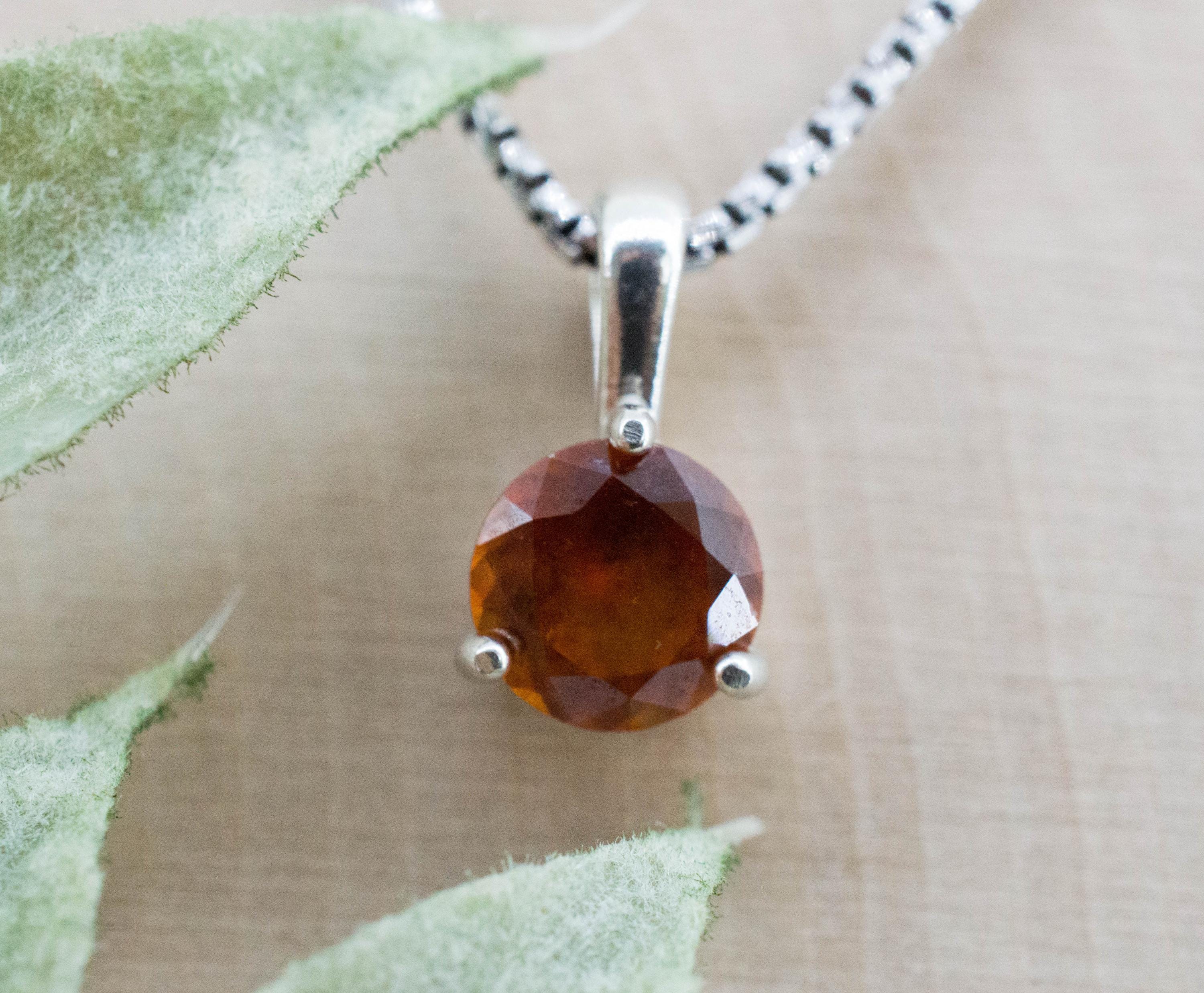 Hessonite Garnet Pendant; Natural Untreated South Africa Garnet; 1.415cts - Mark Oliver Gems