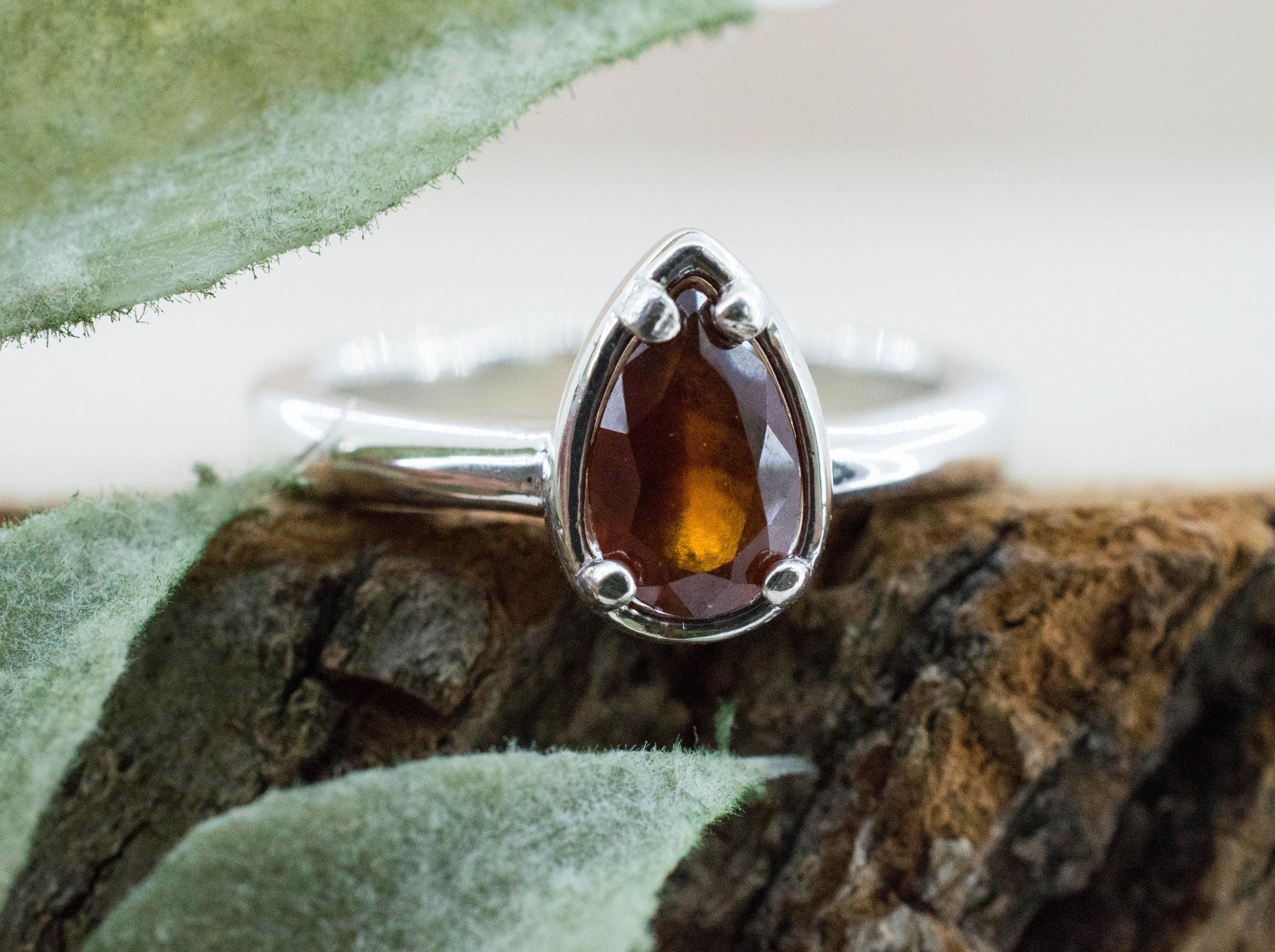 Hessonite Garnet Ring; Genuine Untreated South Africa Garnet; 0.955cts - Mark Oliver Gems