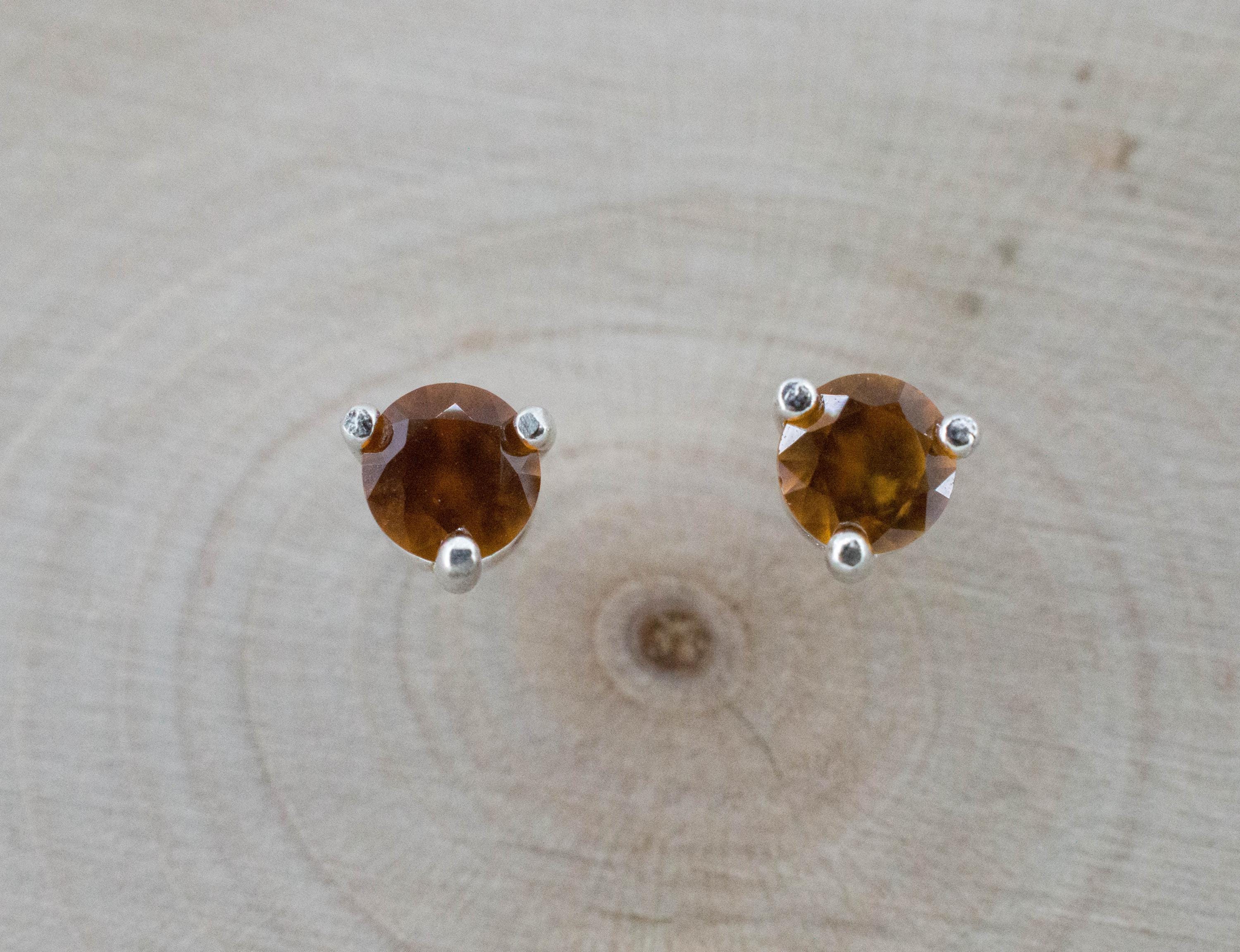 Hessonite Garnet Earrings; Natural Untreated South Africa Garnet; 0.565cts - Mark Oliver Gems