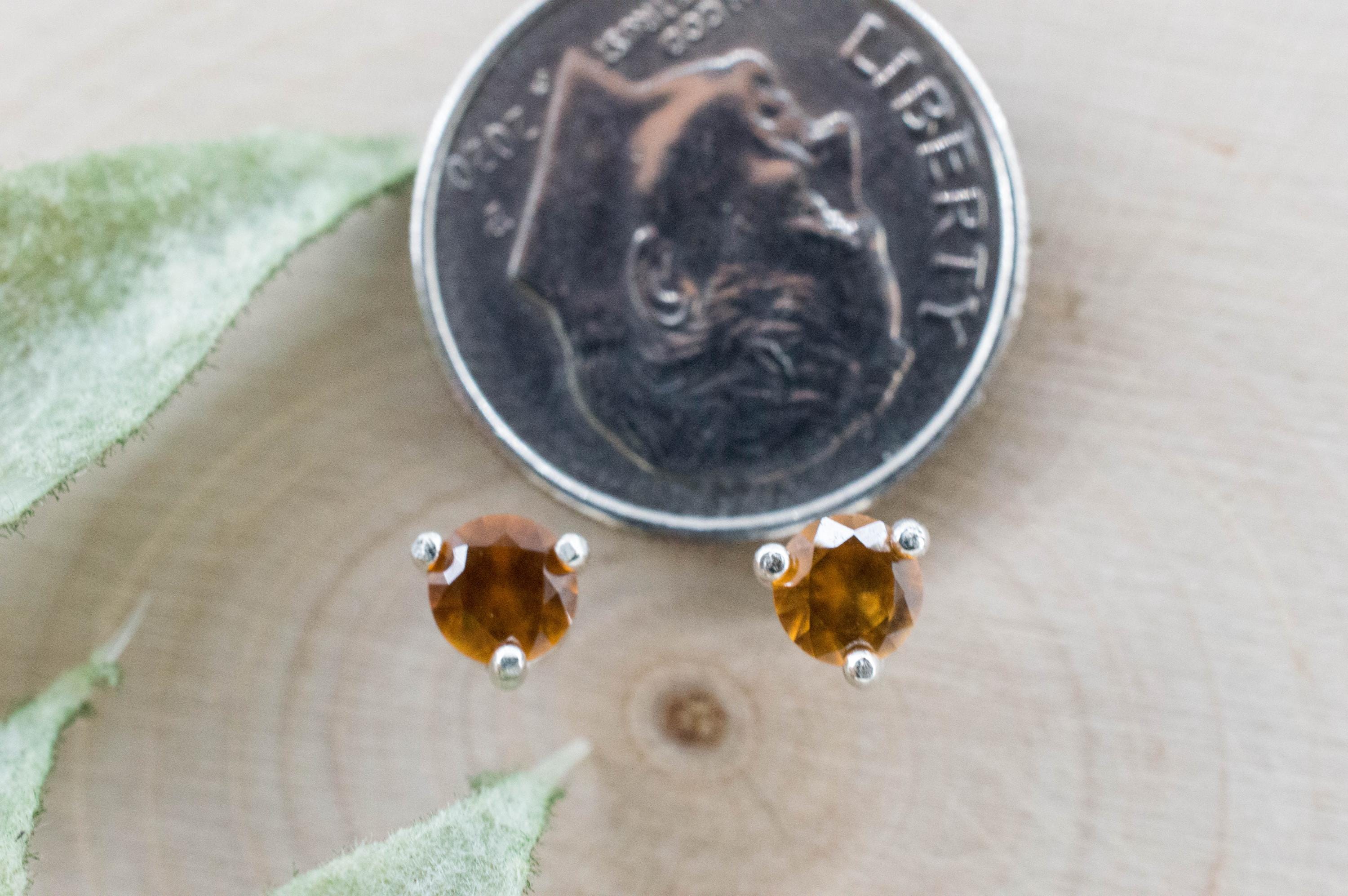 Hessonite Garnet Earrings; Natural Untreated South Africa Garnet; 0.565cts - Mark Oliver Gems
