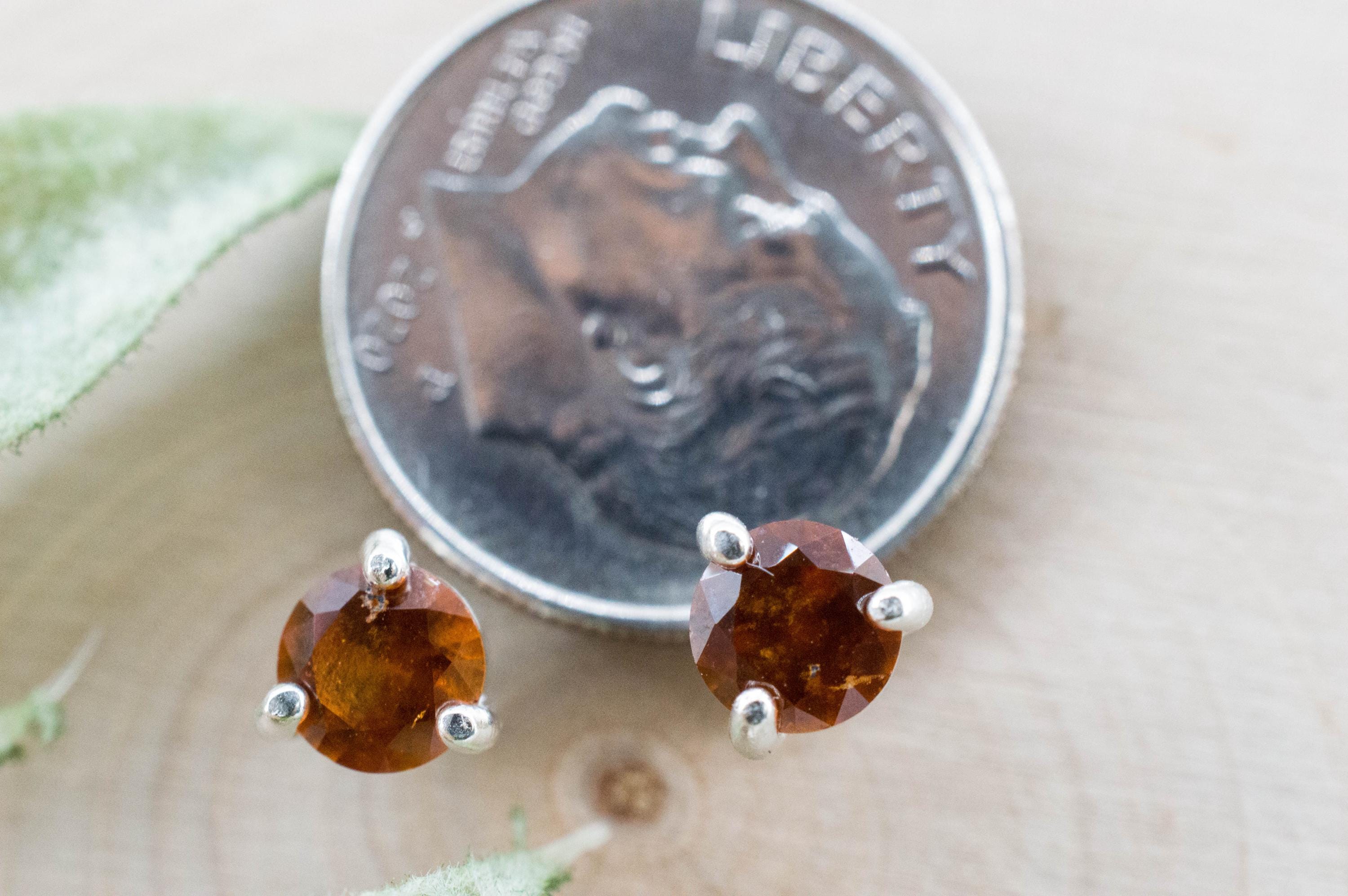 Hessonite Garnet Earrings; Natural Untreated South Africa Garnet; 0.990cts - Mark Oliver Gems