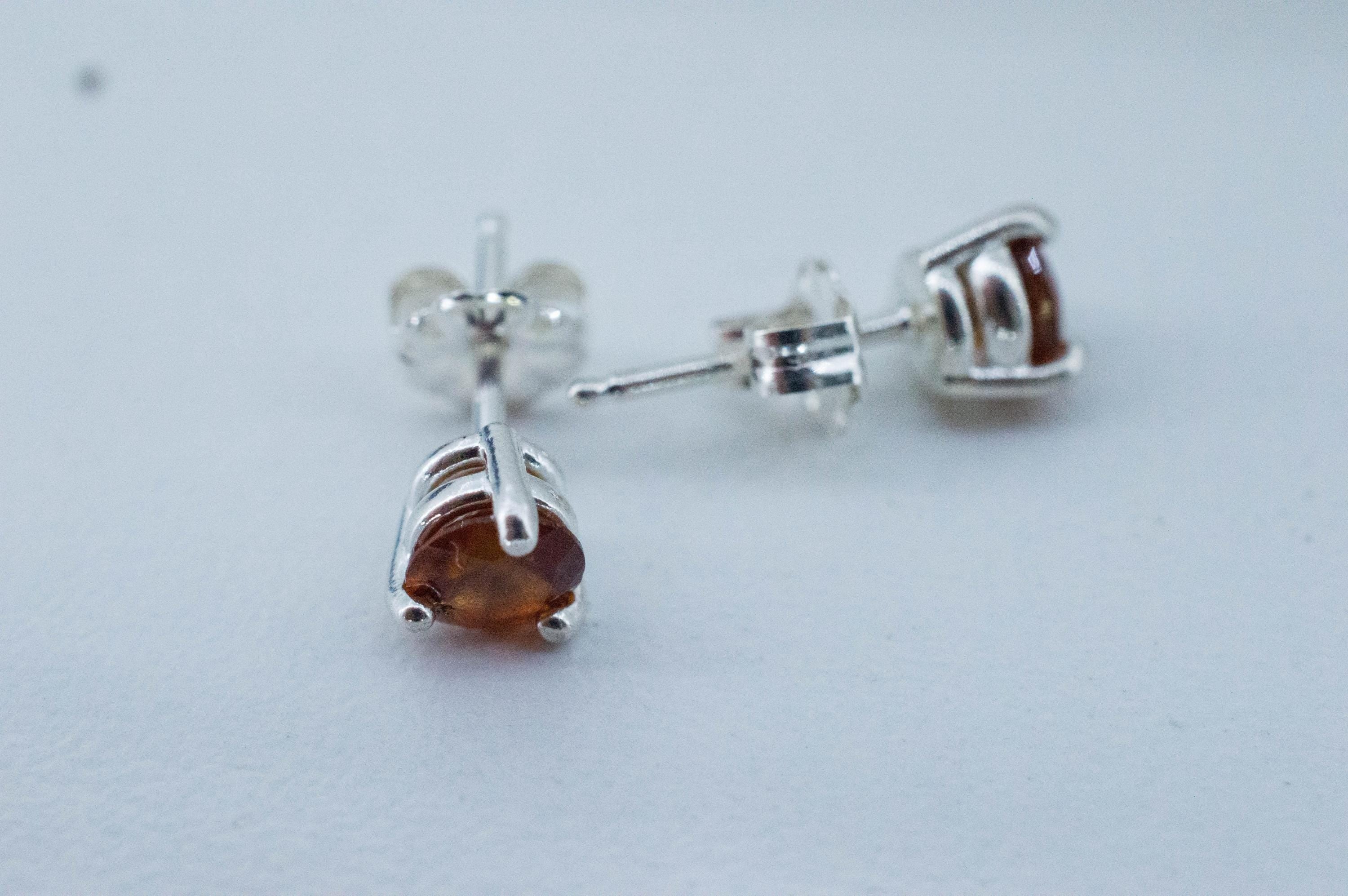 Hessonite Garnet Earrings; Natural Untreated South Africa Garnet; 0.990cts - Mark Oliver Gems