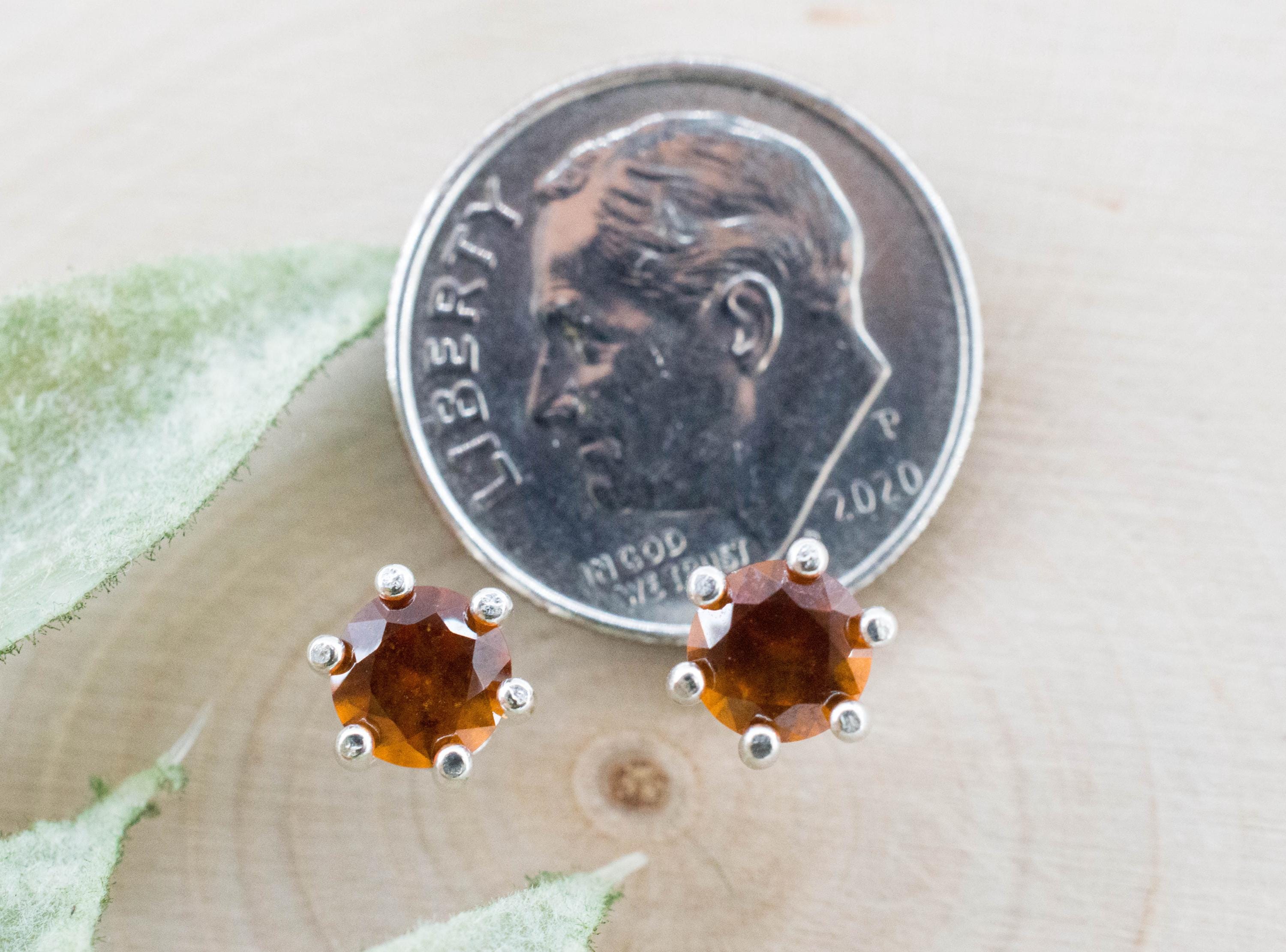 Hessonite Garnet Earrings; Natural Untreated South Africa Garnet; 1.025cts - Mark Oliver Gems