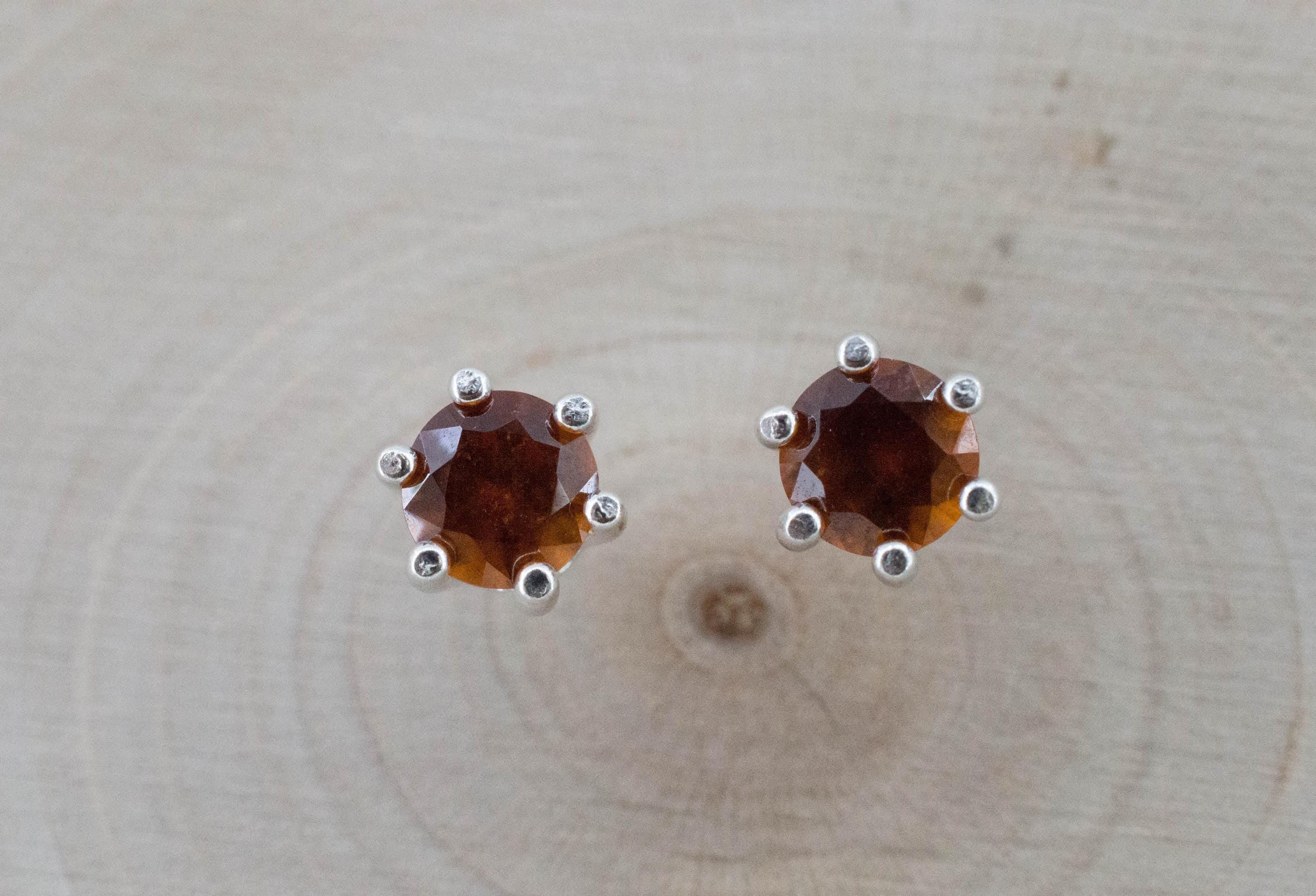 Hessonite Garnet Earrings; Natural Untreated South Africa Garnet; 1.025cts - Mark Oliver Gems