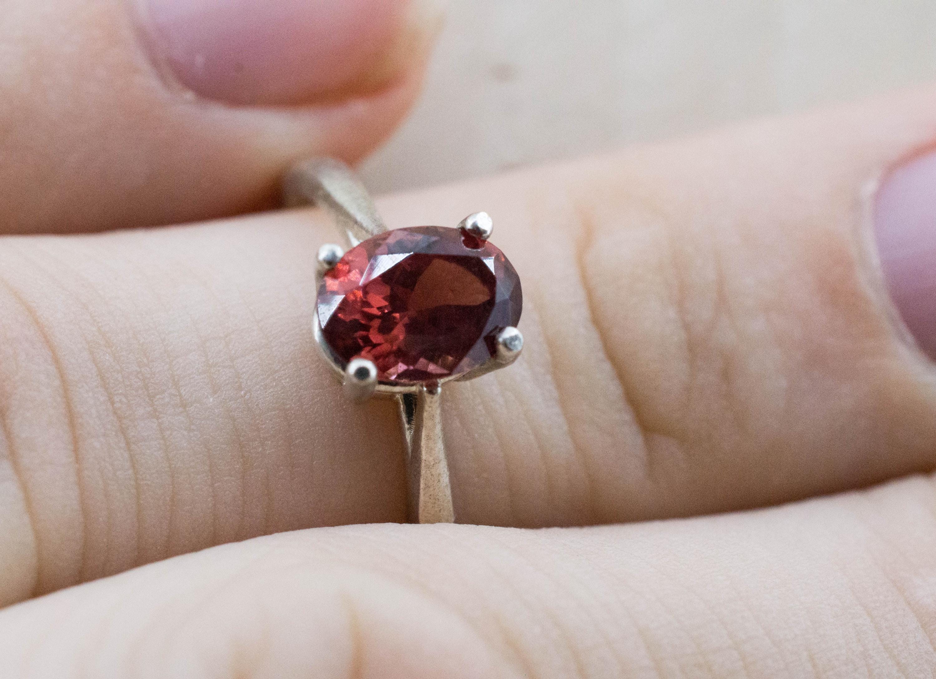 Imperial Garnet Ring, Natural Untreated Tanzania Lindi Garnet; 1.610cts - Mark Oliver Gems