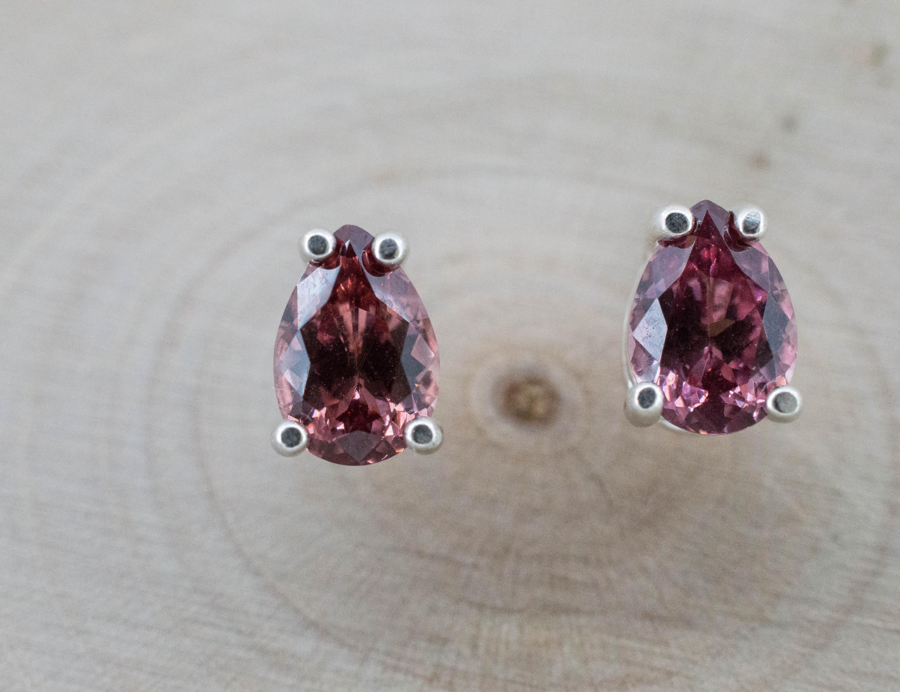 Imperial Garnet Earrings; Natural Untreated Tanzania Lindi Garnet; 1.705cts - Mark Oliver Gems