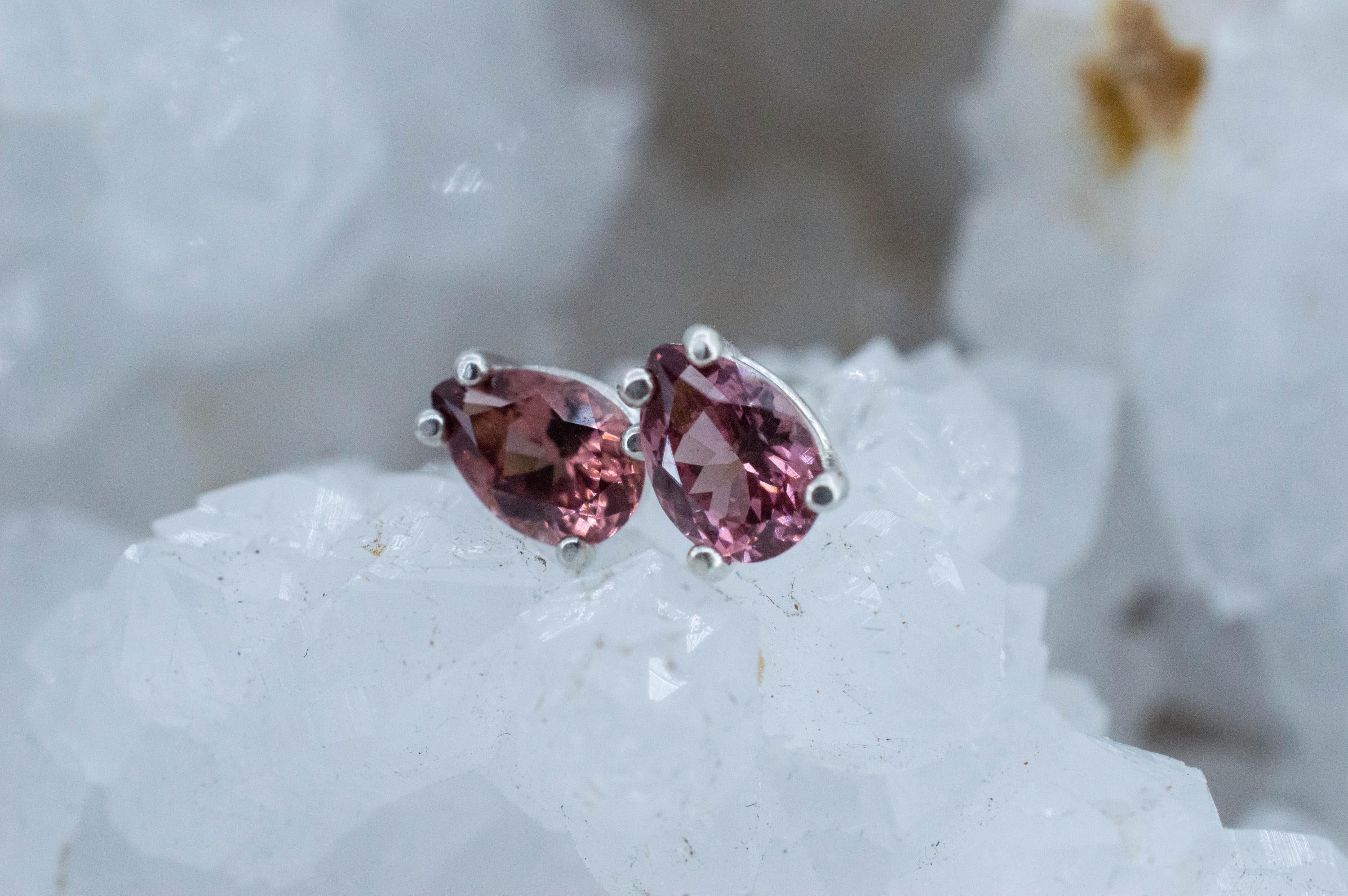 Imperial Garnet Earrings; Natural Untreated Tanzania Lindi Garnet; 1.705cts - Mark Oliver Gems