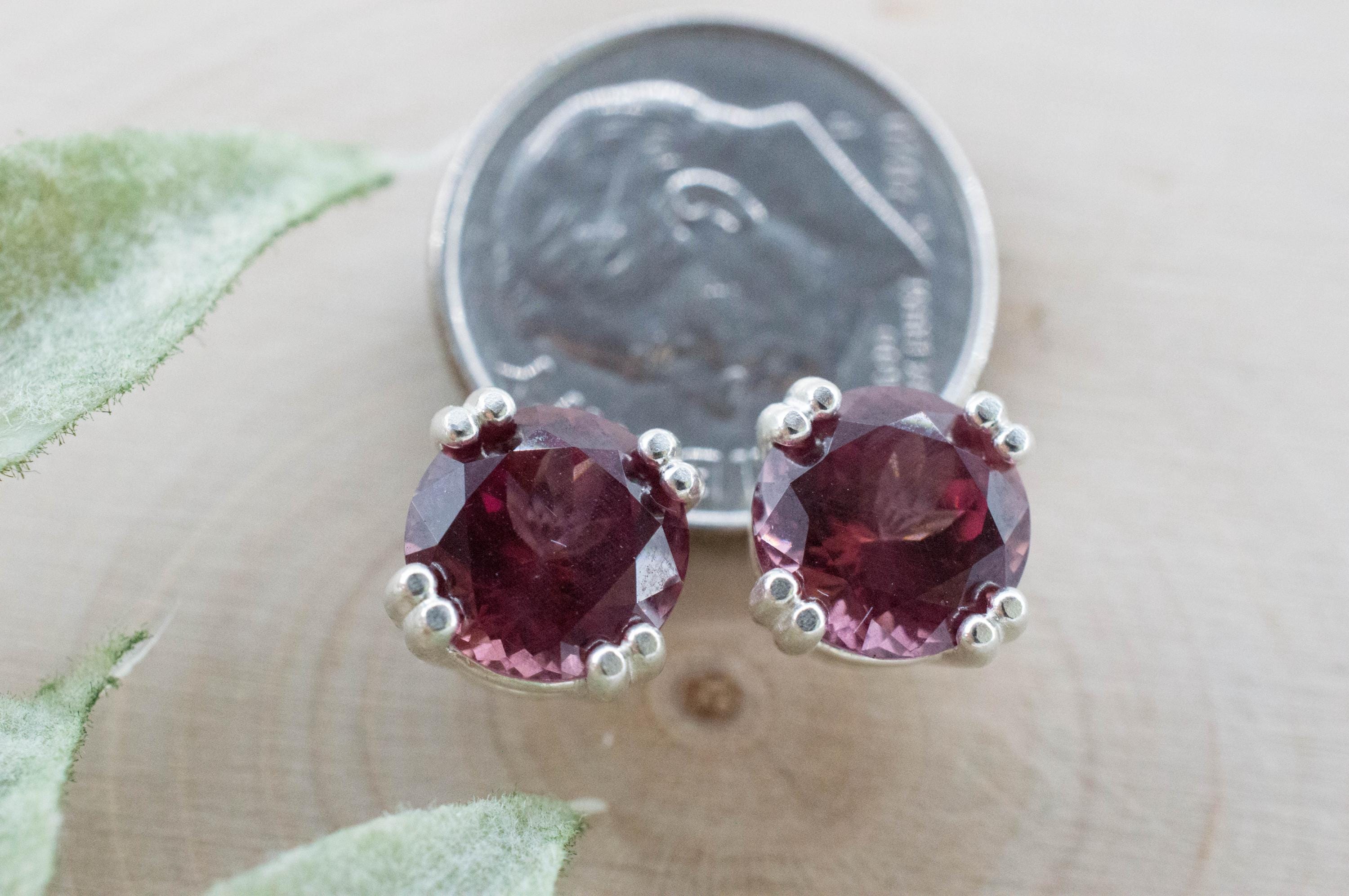 Imperial Garnet Earrings; Natural Untreated Tanzania Lindi Garnet; 5.035cts - Mark Oliver Gems