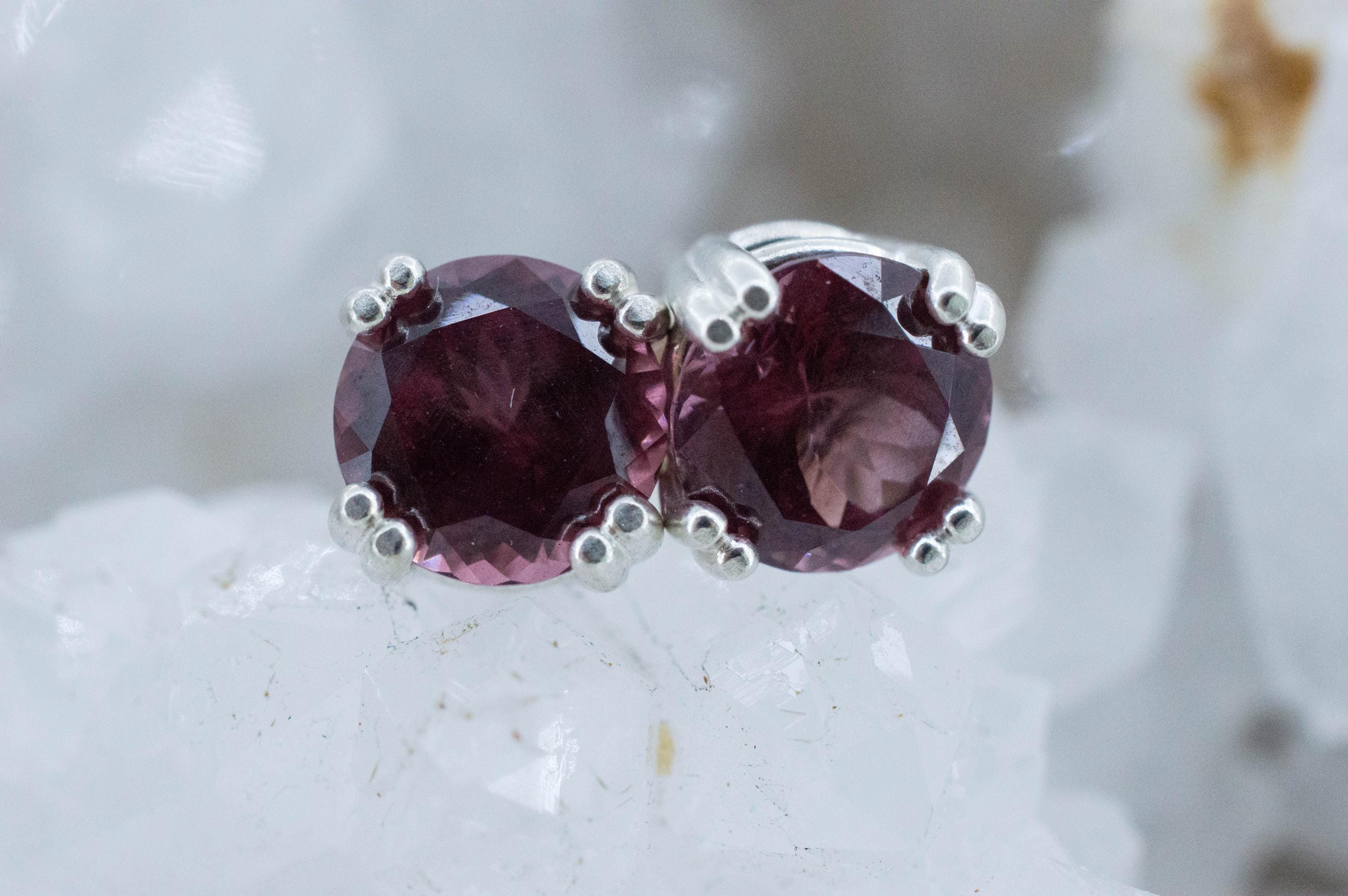 Imperial Garnet Earrings; Natural Untreated Tanzania Lindi Garnet; 5.035cts - Mark Oliver Gems