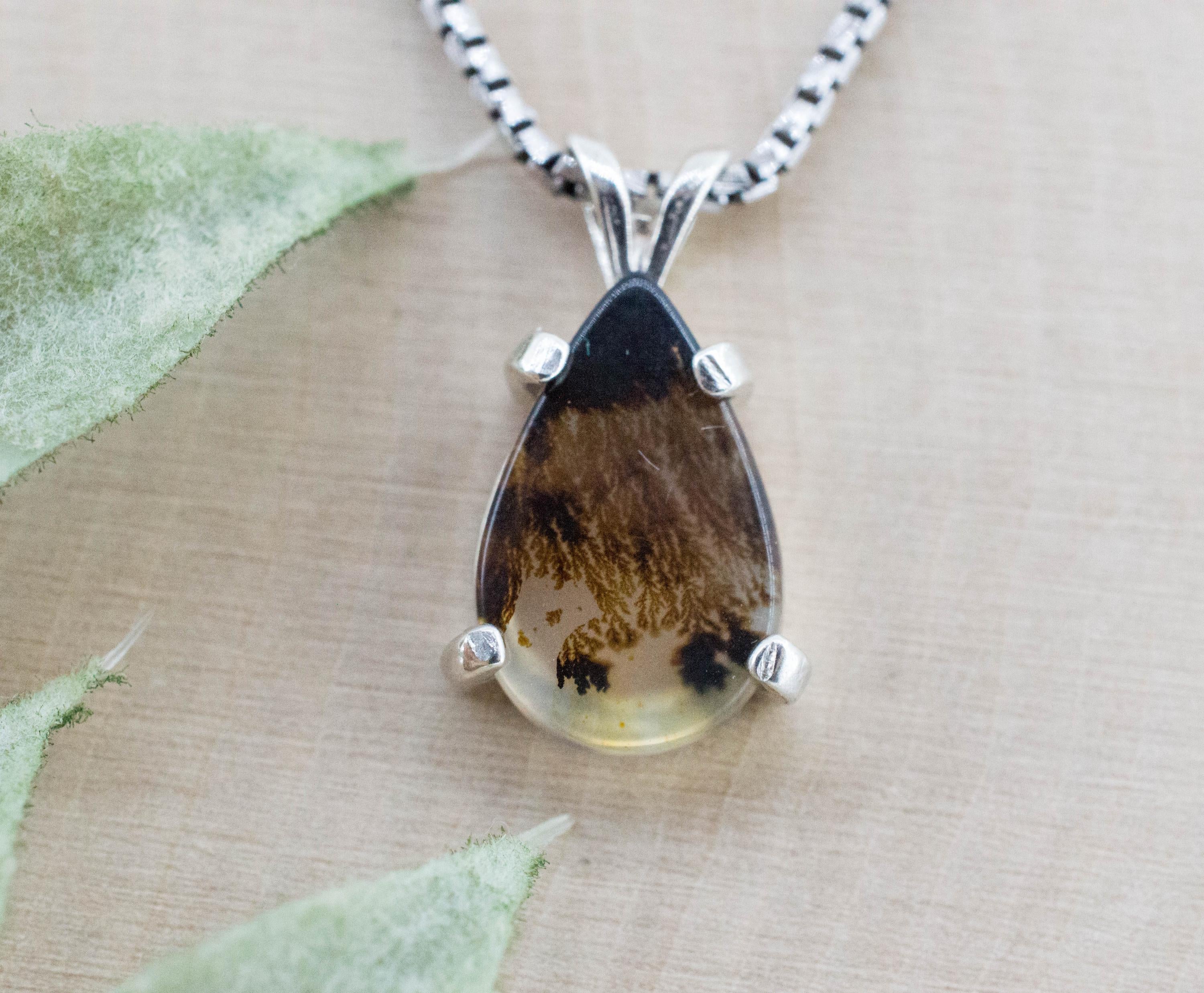 Dendritic Agate Pendant; Natural Untreated India Sanjar Agate; 2.090cts - Mark Oliver Gems