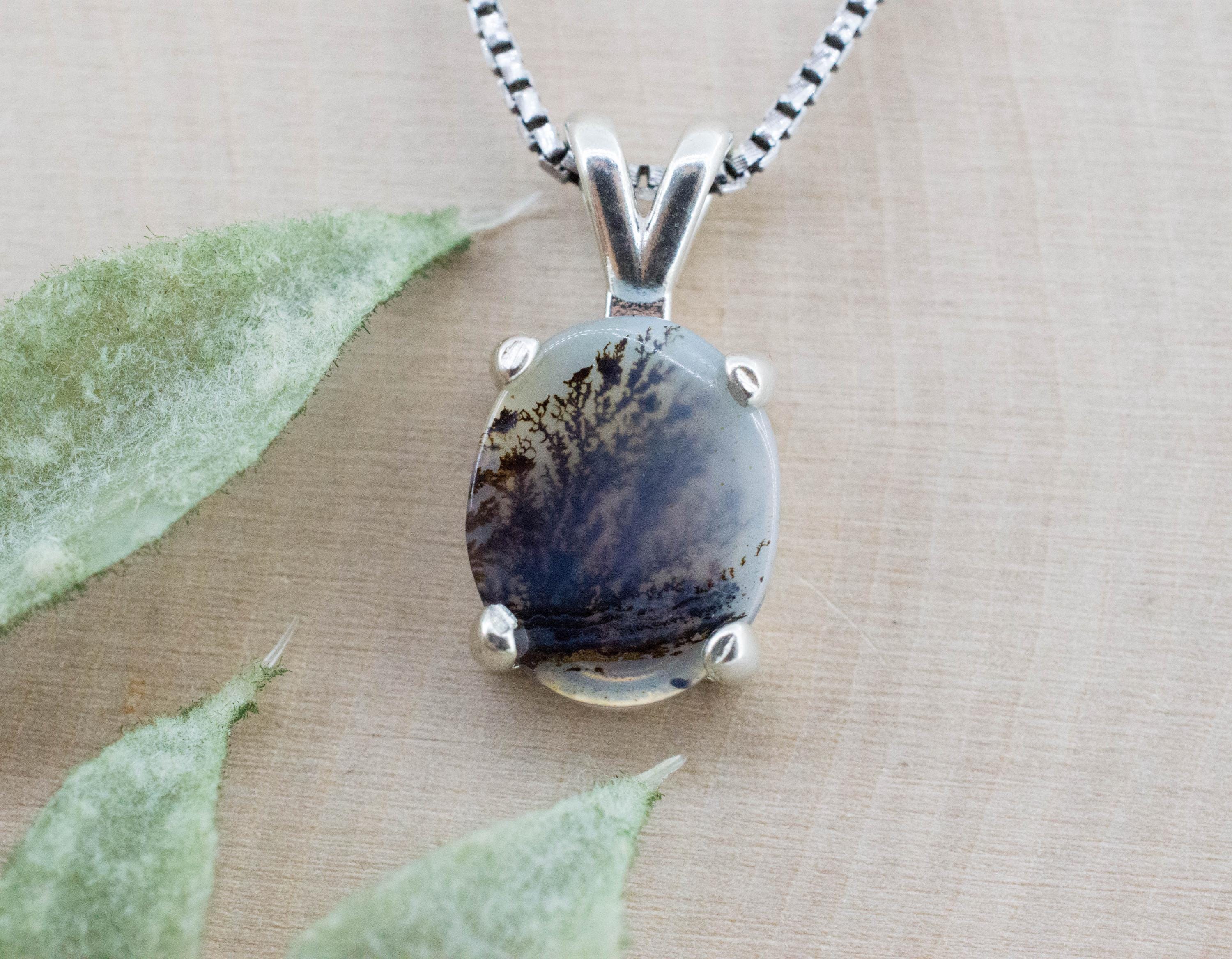 Dendritic Agate Pendant; Natural Untreated India Sanjar Agate; 2.620cts - Mark Oliver Gems