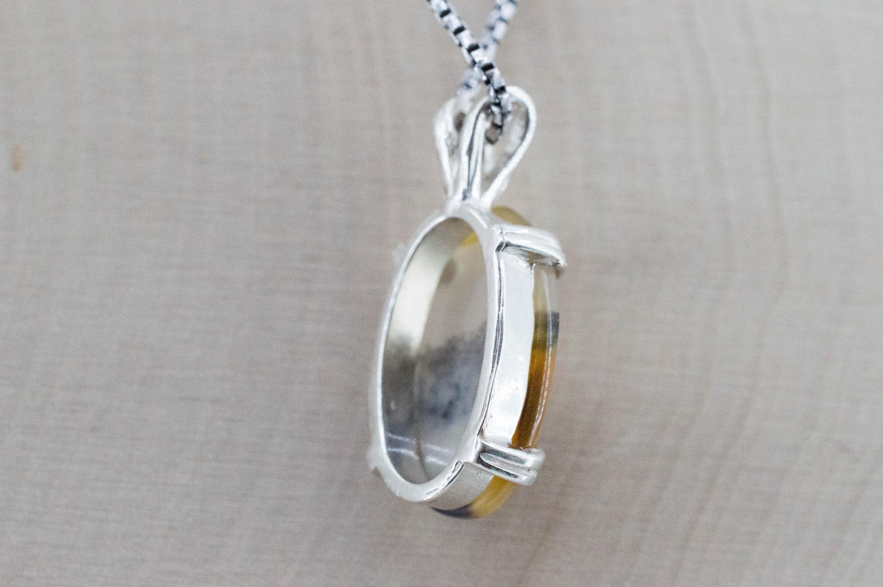 Dendritic Agate Pendant; Natural Untreated India Sanjar Agate; 4.420cts - Mark Oliver Gems