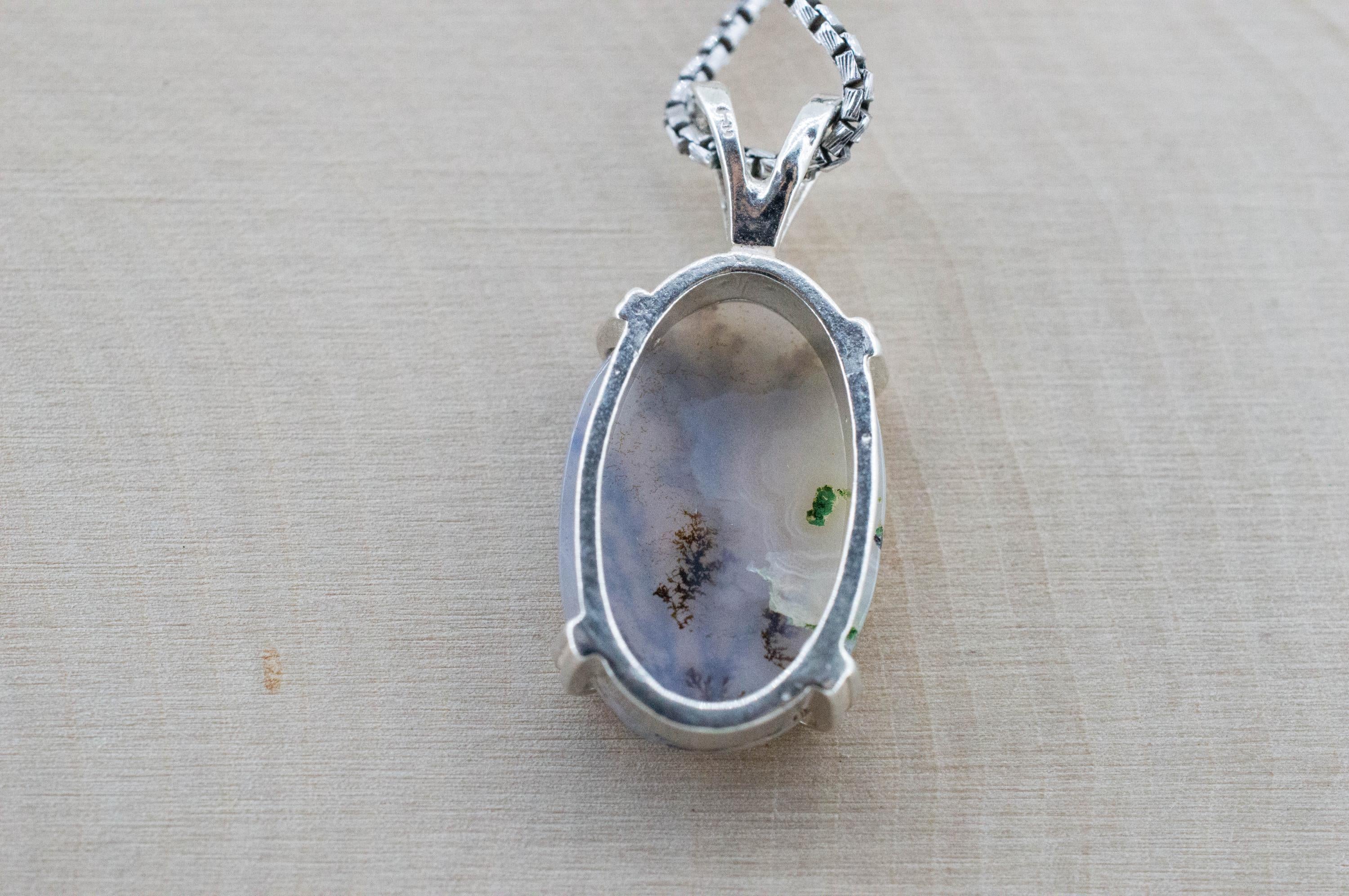 Dendritic Agate Pendant; Natural Untreated India Sanjar Agate; 4.480cts - Mark Oliver Gems