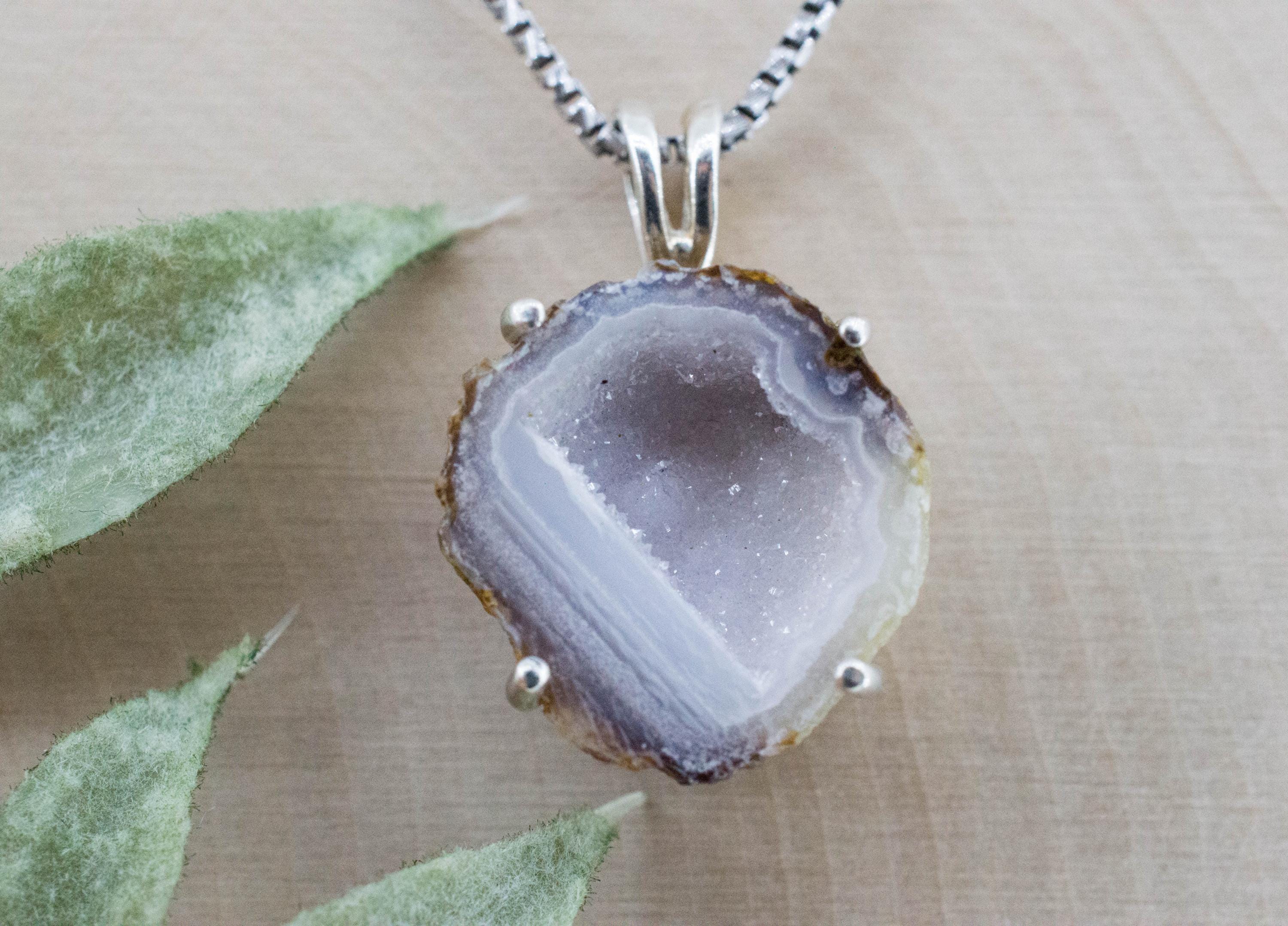 Mini Agate Geode Pendant, Natural Untreated Mexico Tabasco Geode; 8.645cts - Mark Oliver Gems