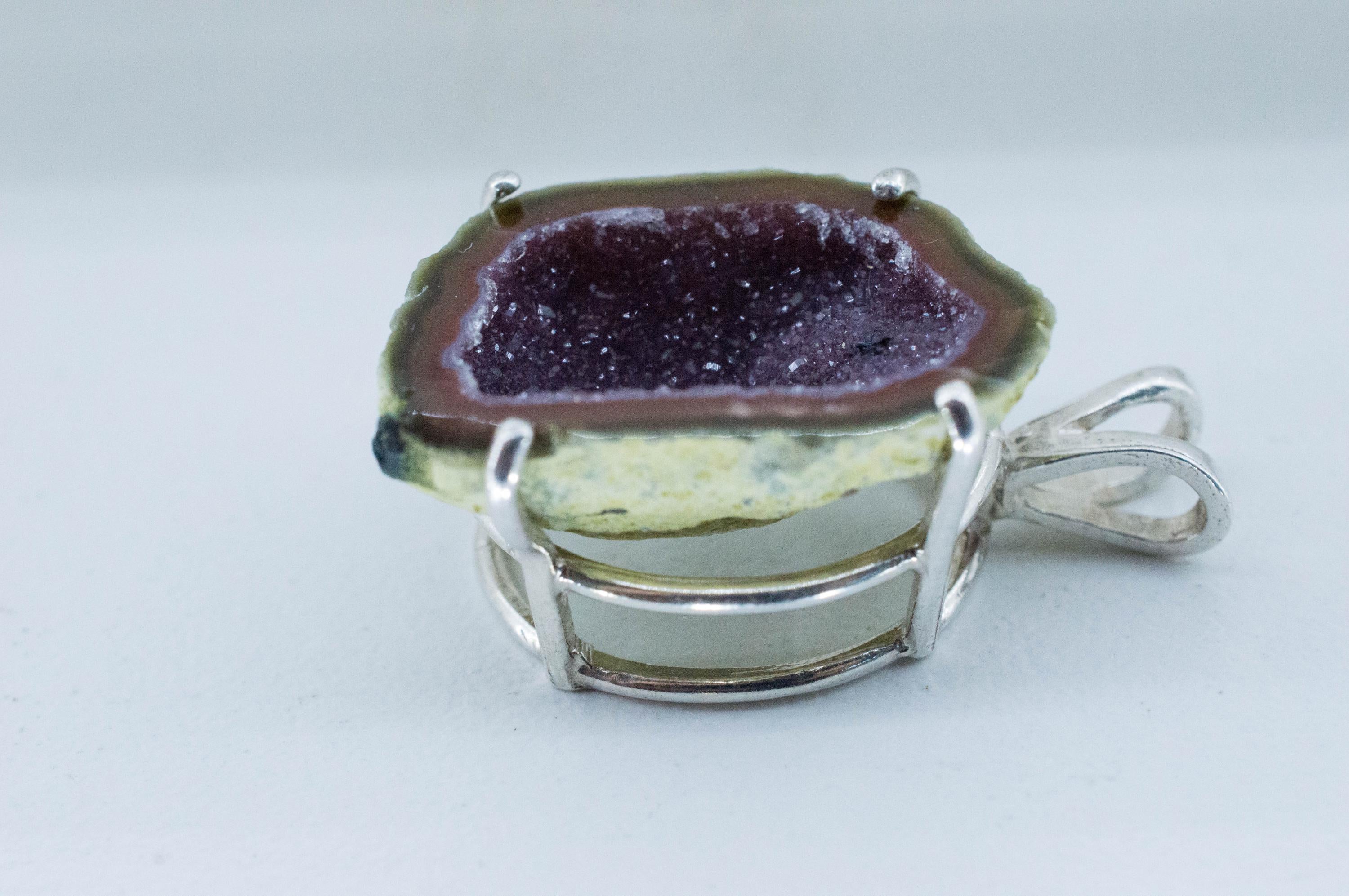 Mini Agate Geode Pendant, Natural Untreated Mexico Tabasco Geode; 15.420cts - Mark Oliver Gems