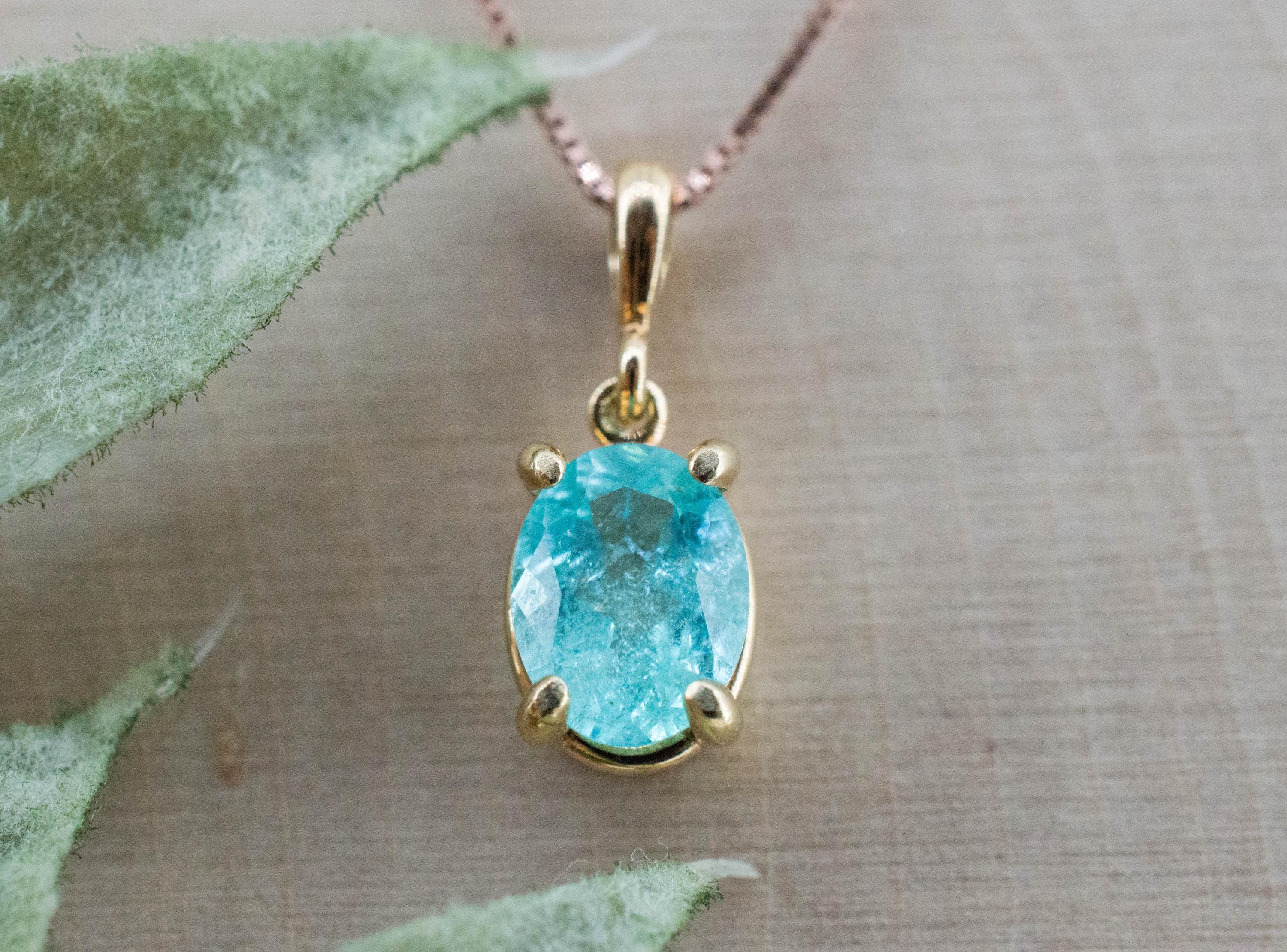 Paraiba Tourmaline Pendant; Natural Brazilian Tourmaline; 0.835cts - Mark Oliver Gems