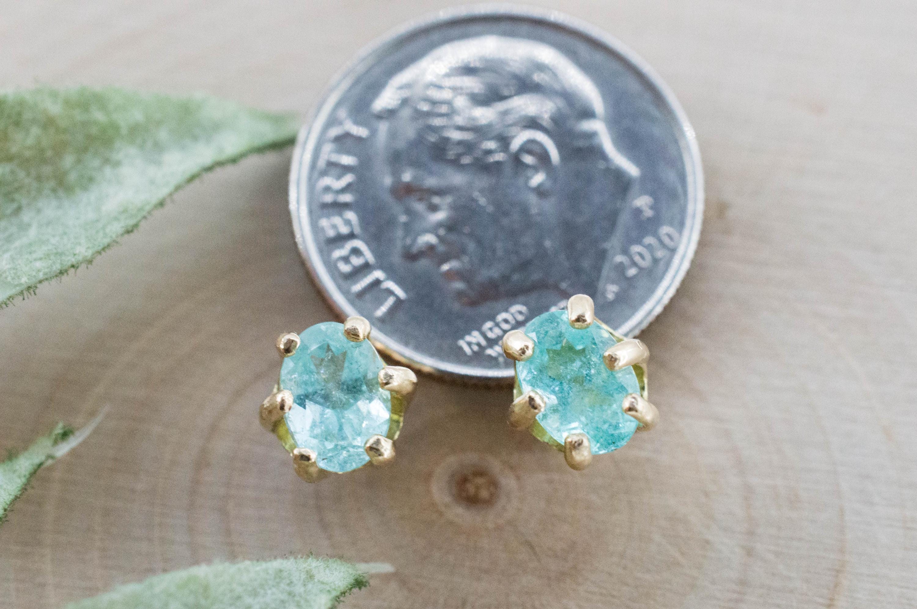 Paraiba Tourmaline Earrings; Natural Brazilian Tourmaline, 1.010cts - Mark Oliver Gems
