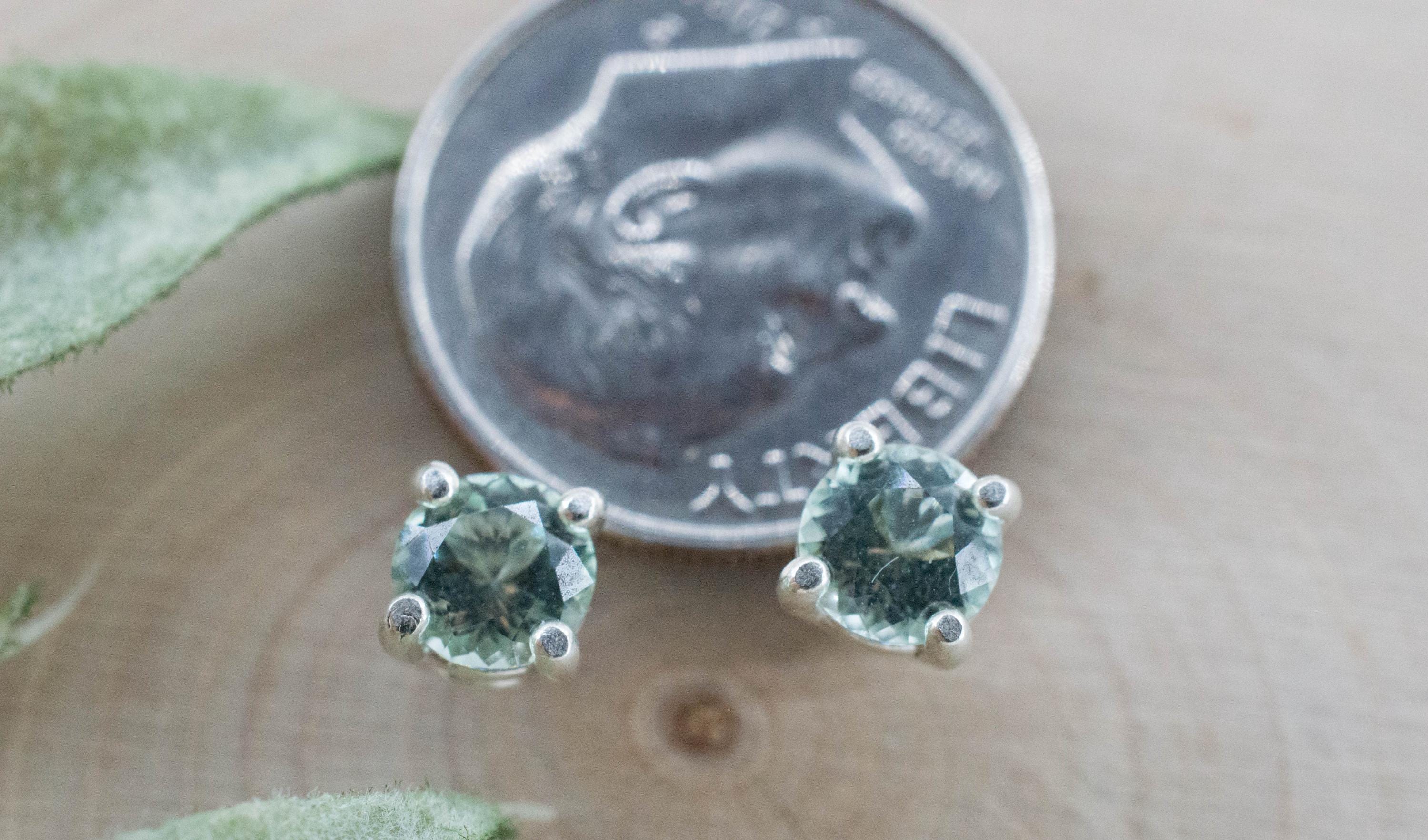 Green Tourmaline Earrings; Natural Untreated Afghanistan Mint Tourmaline; 0.940cts - Mark Oliver Gems