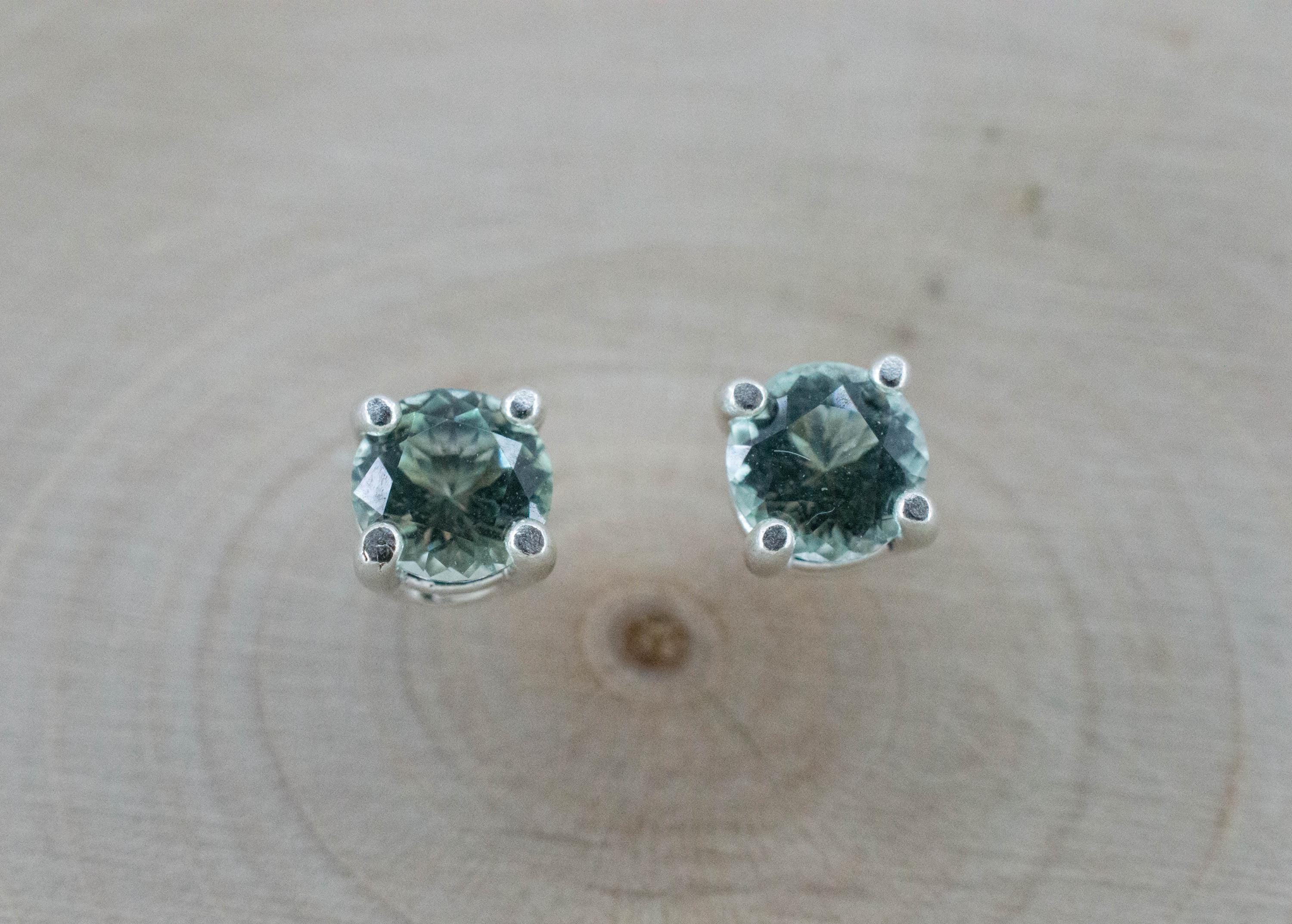 Green Tourmaline Earrings; Natural Untreated Afghanistan Mint Tourmaline; 0.940cts - Mark Oliver Gems