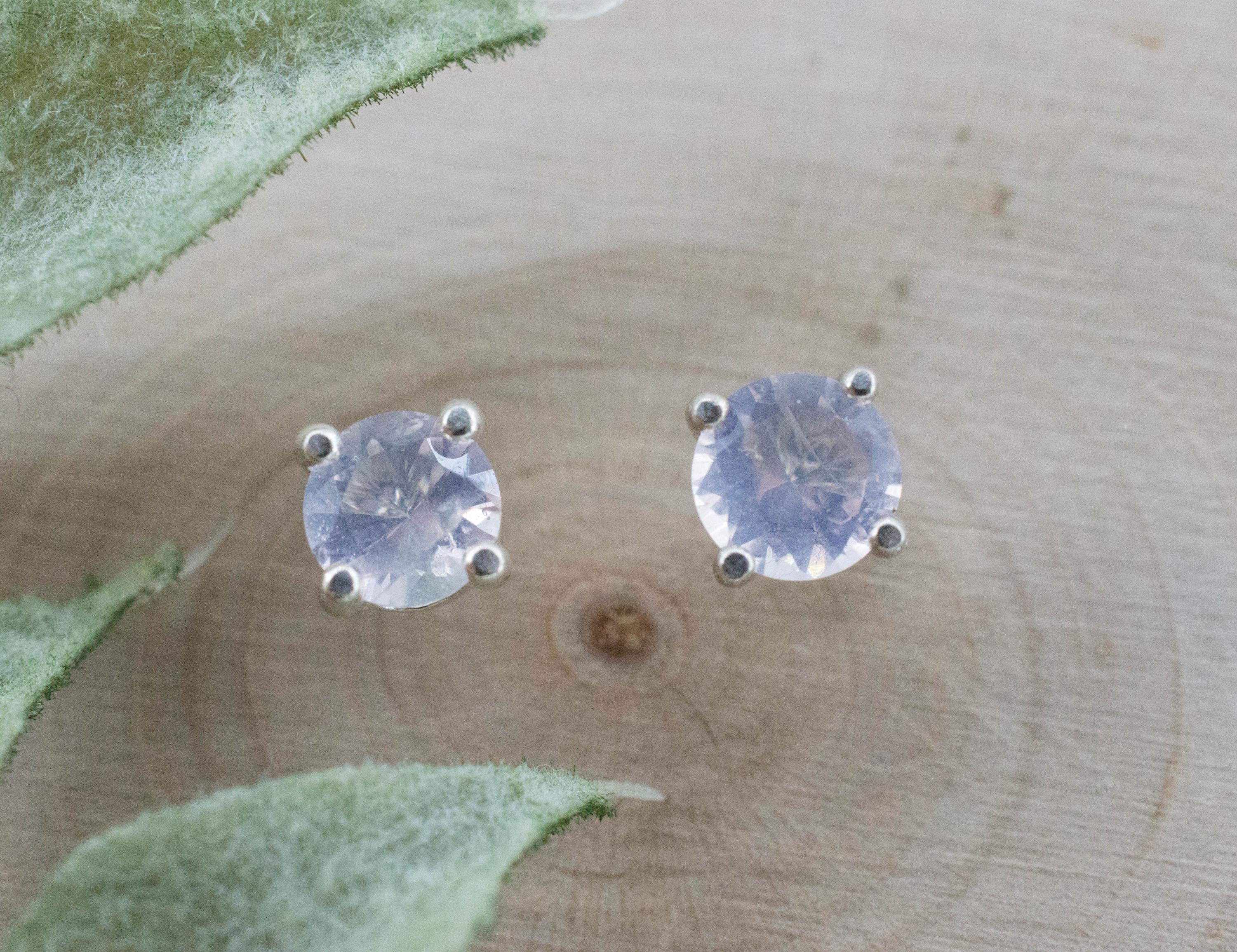 Rose Quartz Earrings; Natural Untreated Tanzania Rose Quartz; 0.860cts - Mark Oliver Gems
