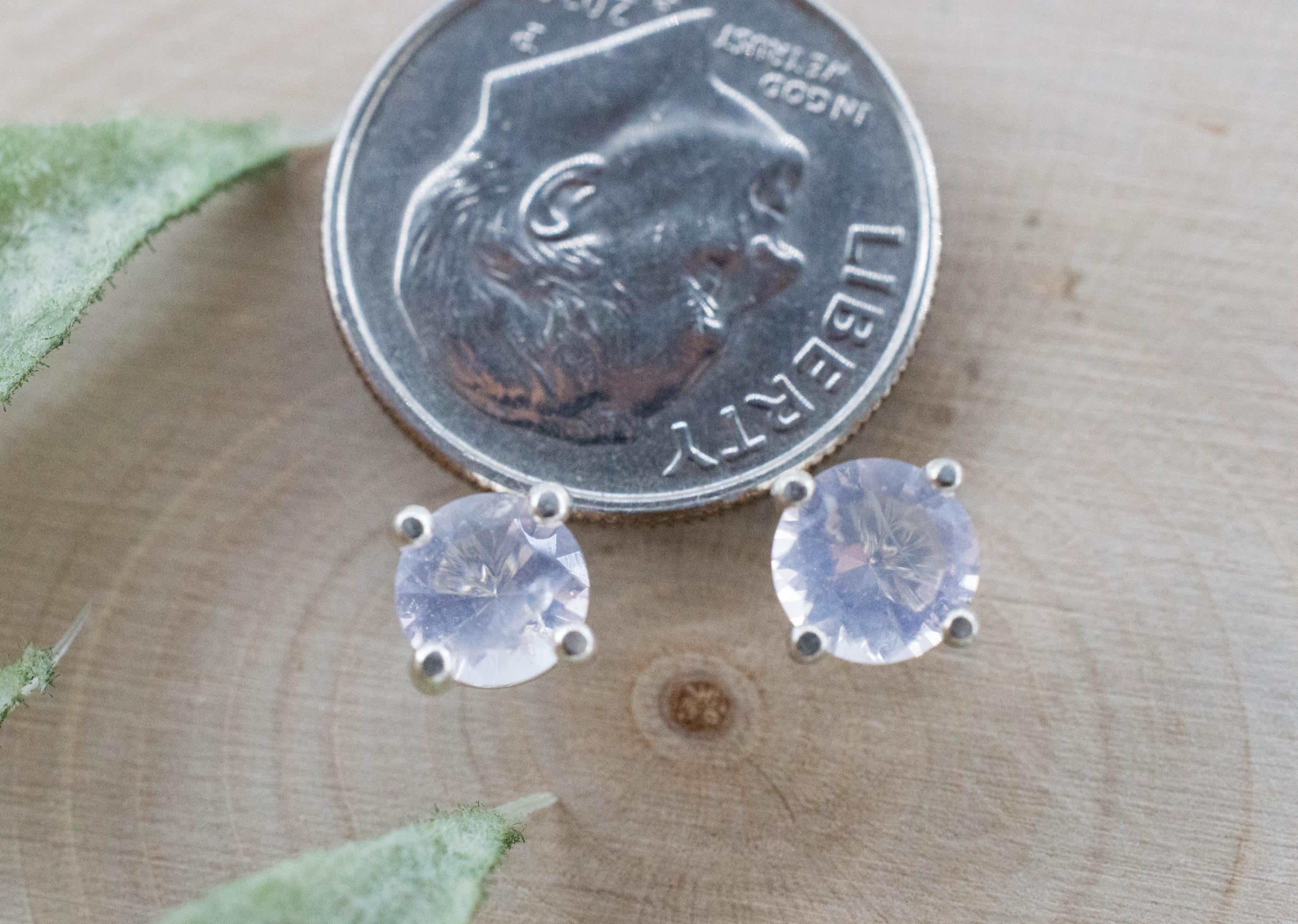 Rose Quartz Earrings; Natural Untreated Tanzania Rose Quartz; 0.860cts - Mark Oliver Gems