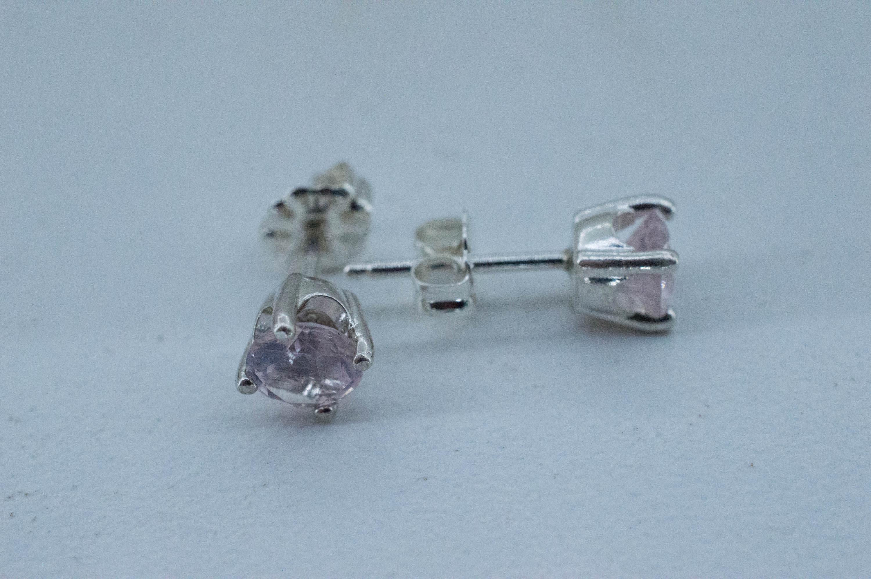 Rose Quartz Earrings; Natural Untreated Tanzania Rose Quartz; 0.860cts - Mark Oliver Gems
