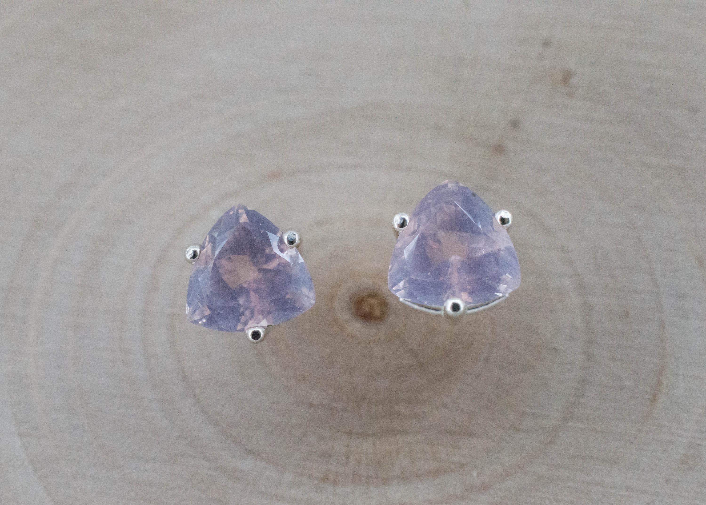 Rose Quartz Earrings; Natural Untreated Tanzania Rose Quartz; 1.480cts - Mark Oliver Gems