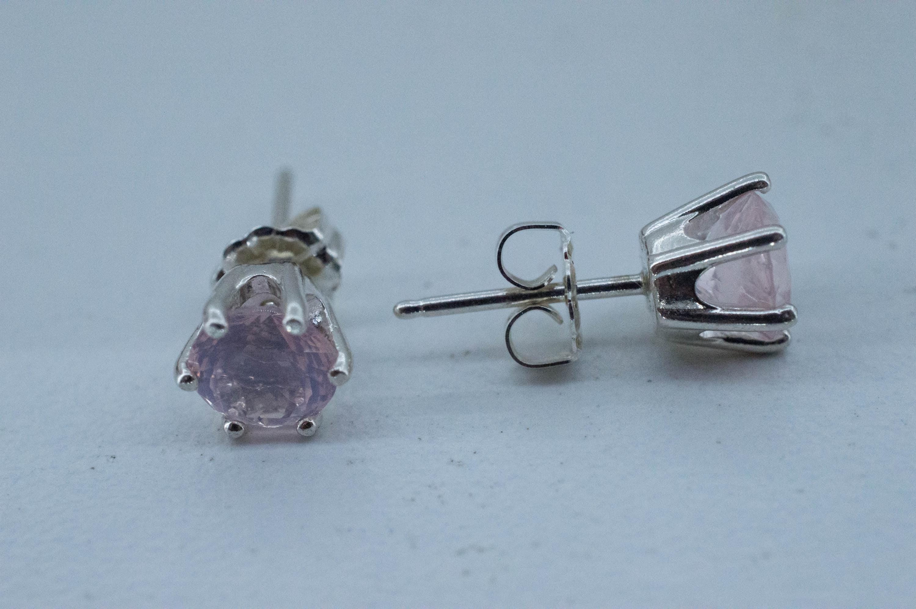 Rose Quartz Earrings; Natural Untreated Tanzania Rose Quartz; 1.780cts - Mark Oliver Gems