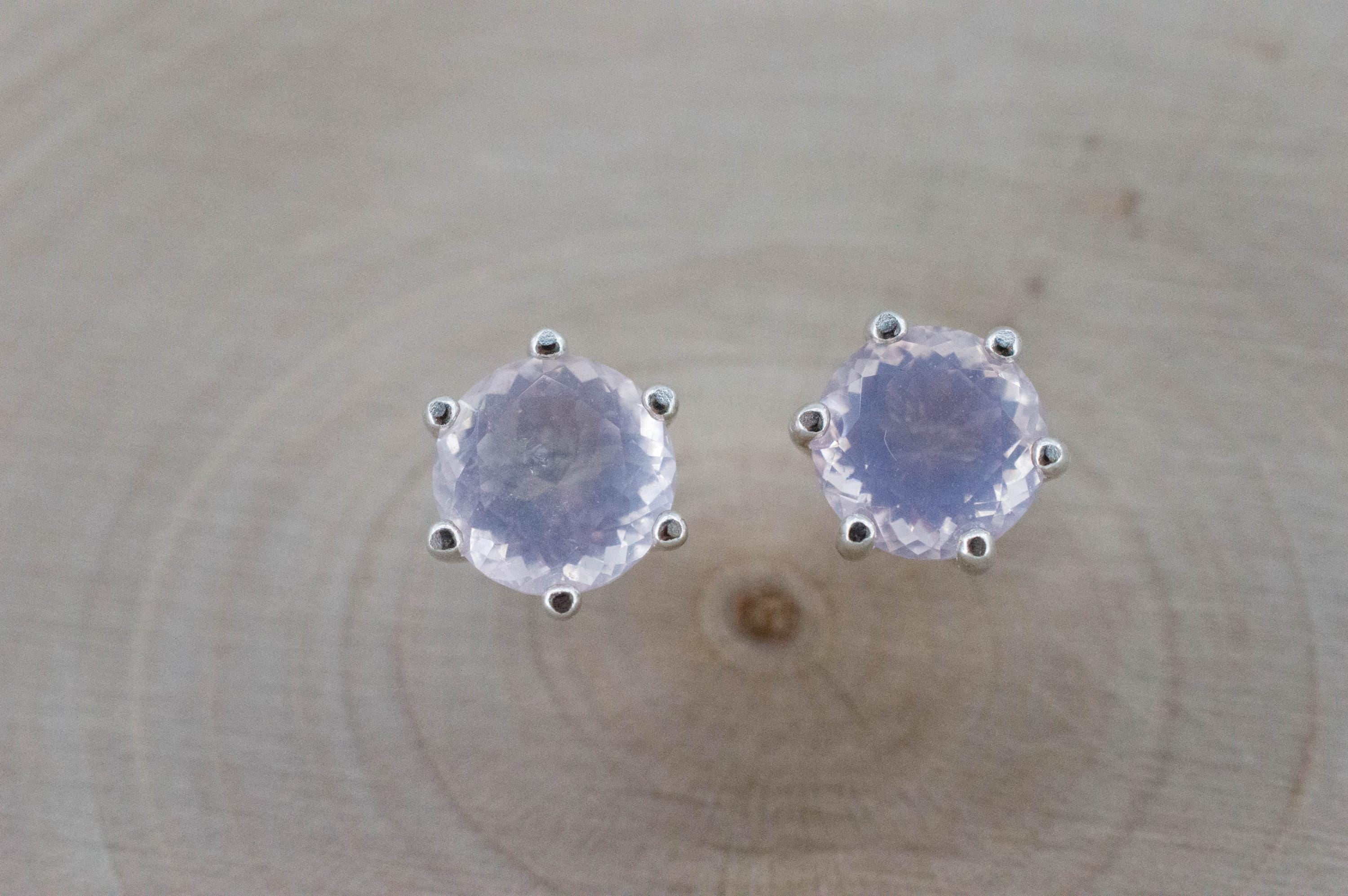 Rose Quartz Earrings; Natural Untreated Tanzania Rose Quartz; 1.780cts - Mark Oliver Gems