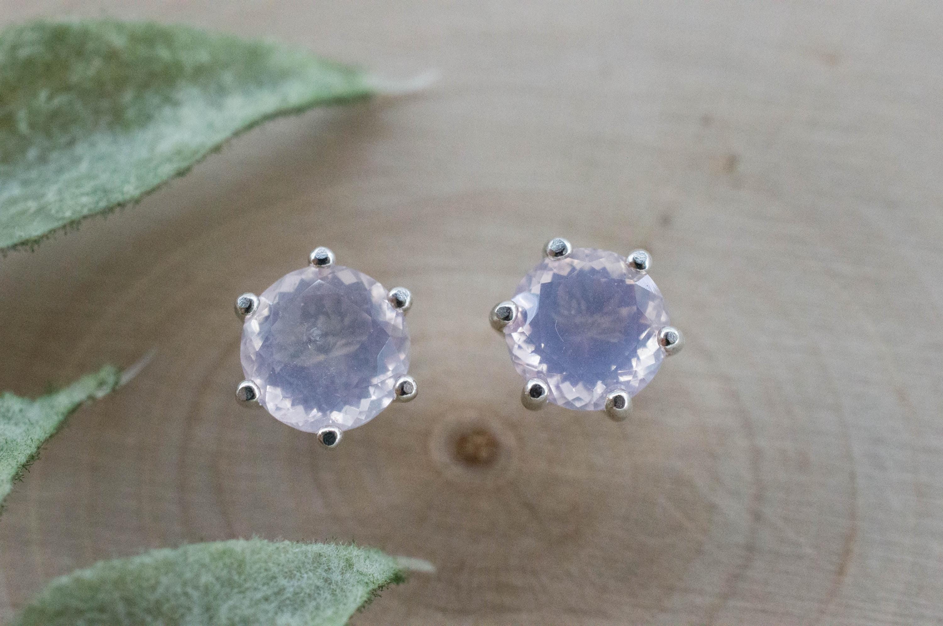 Rose Quartz Earrings; Natural Untreated Tanzania Rose Quartz; 1.780cts - Mark Oliver Gems
