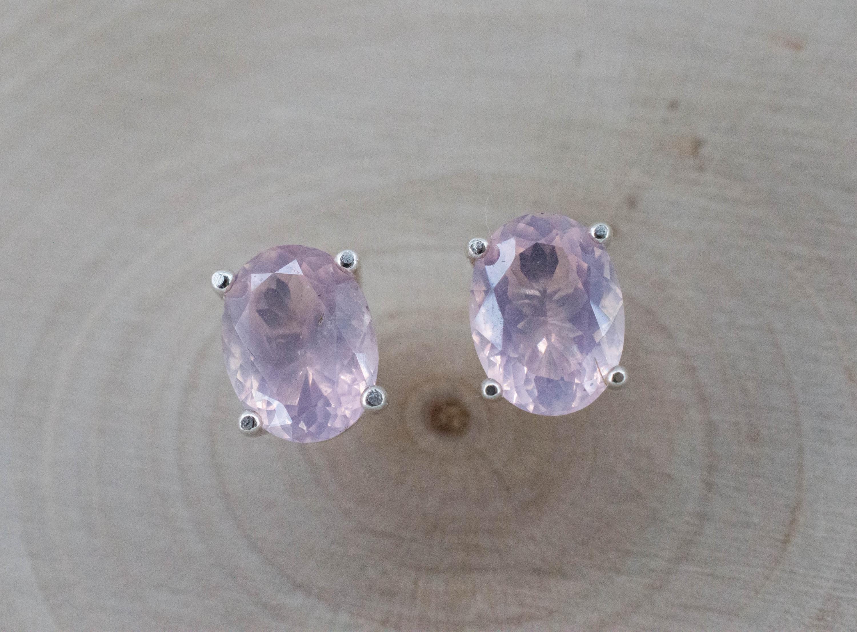 Rose Quartz Earrings; Natural Untreated Tanzania Rose Quartz; 2.575cts - Mark Oliver Gems