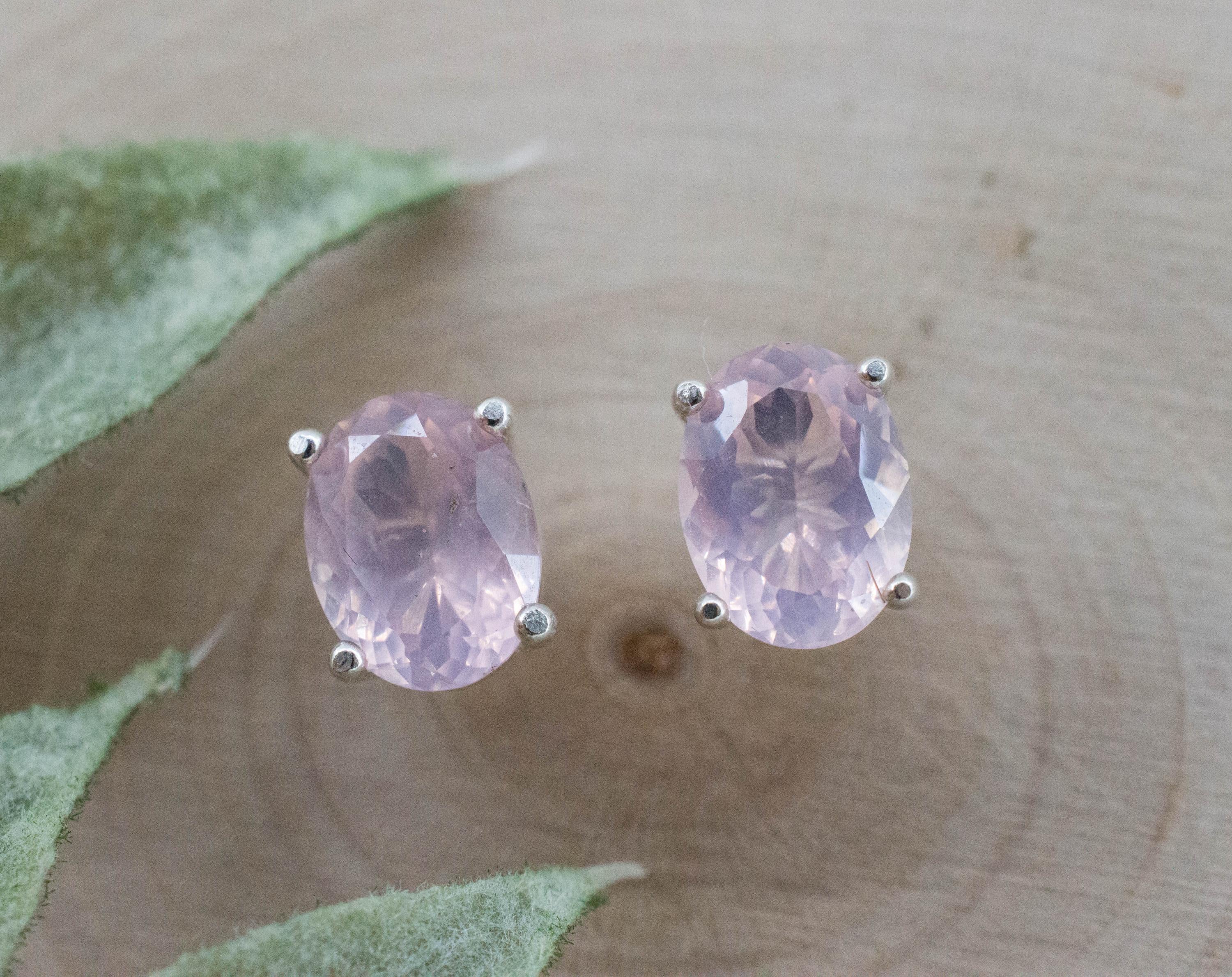 Rose Quartz Earrings; Natural Untreated Tanzania Rose Quartz; 2.575cts - Mark Oliver Gems