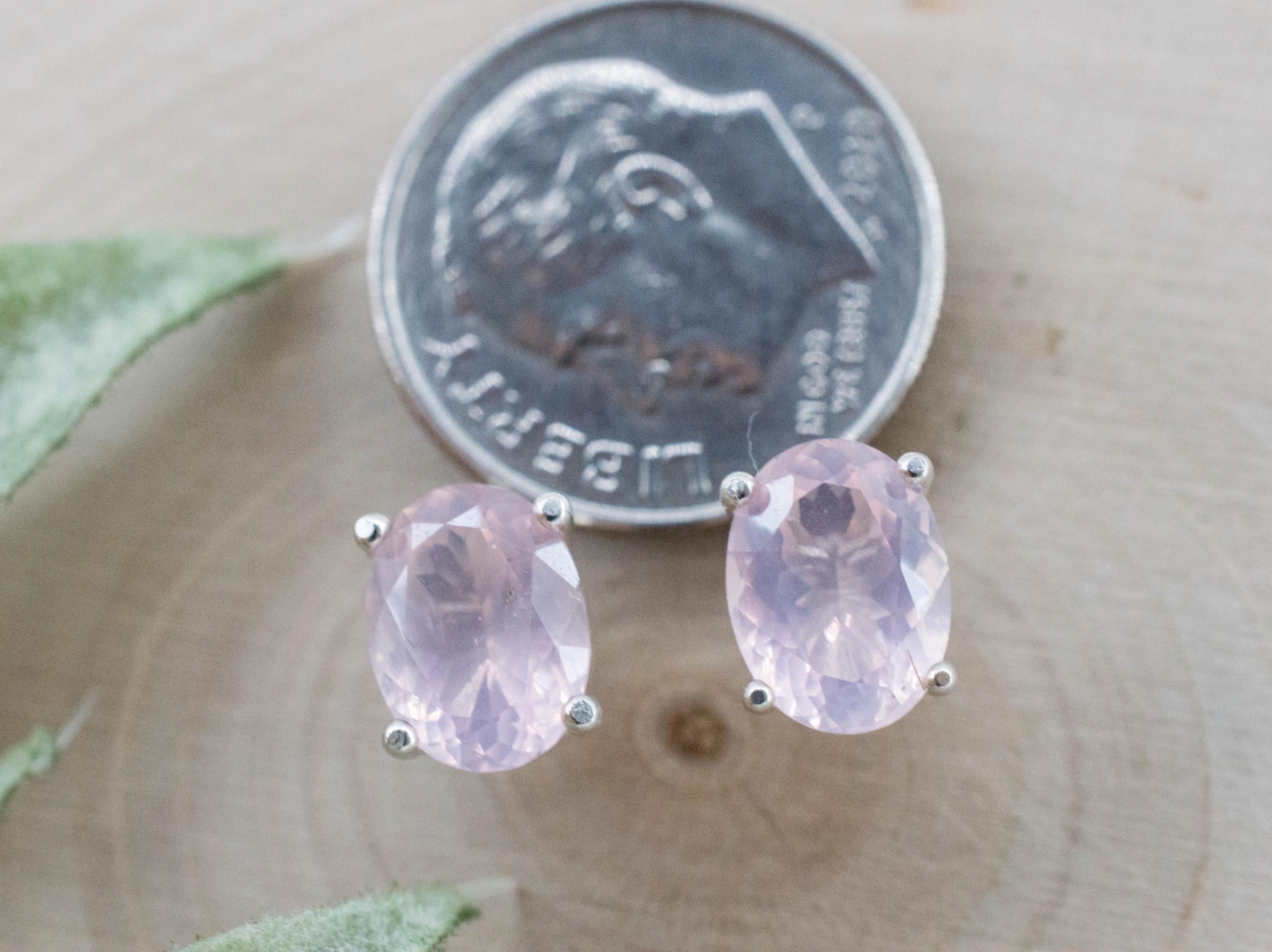 Rose Quartz Earrings; Natural Untreated Tanzania Rose Quartz; 2.575cts - Mark Oliver Gems
