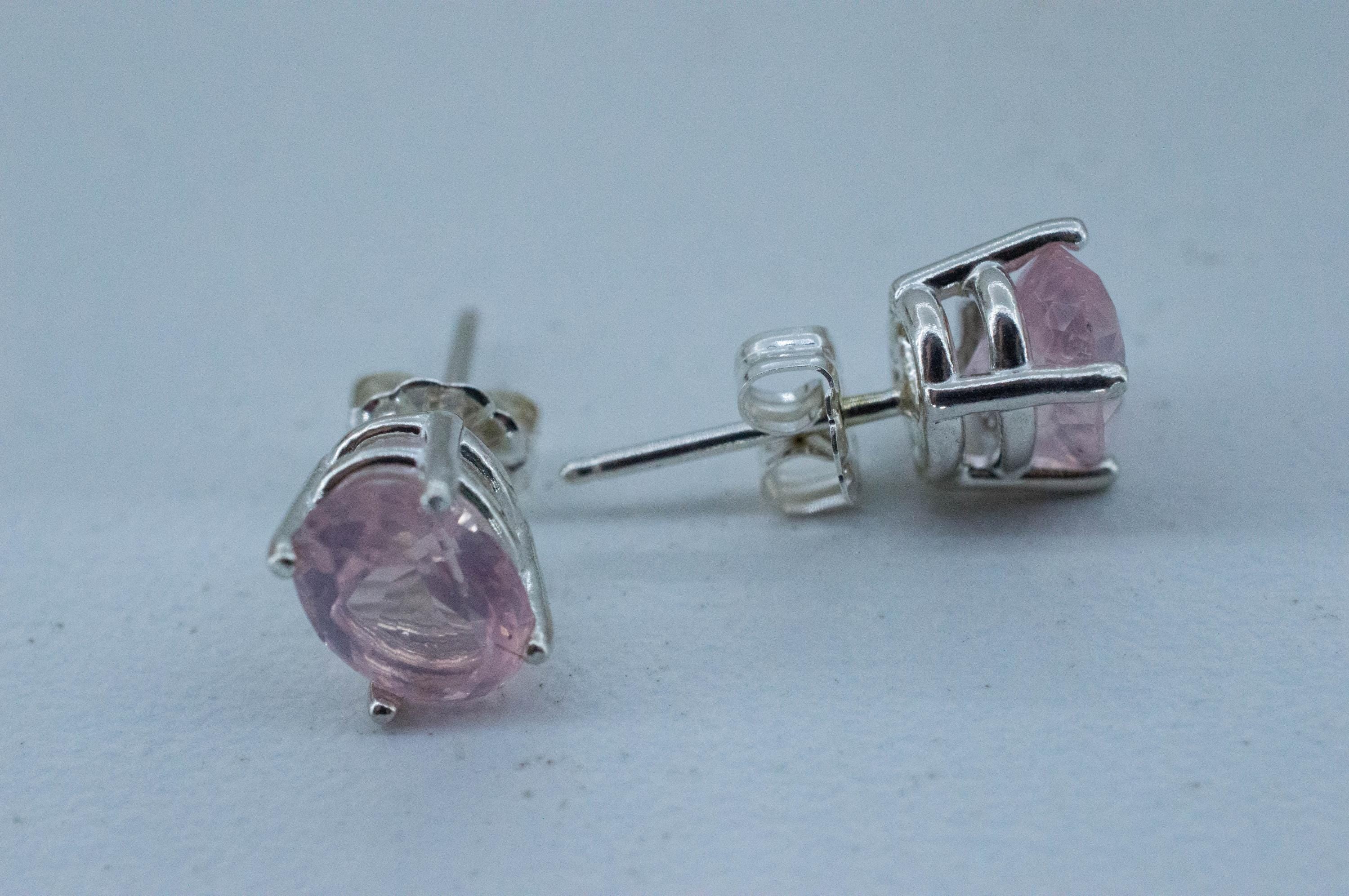 Rose Quartz Earrings; Natural Untreated Tanzania Rose Quartz; 2.575cts - Mark Oliver Gems
