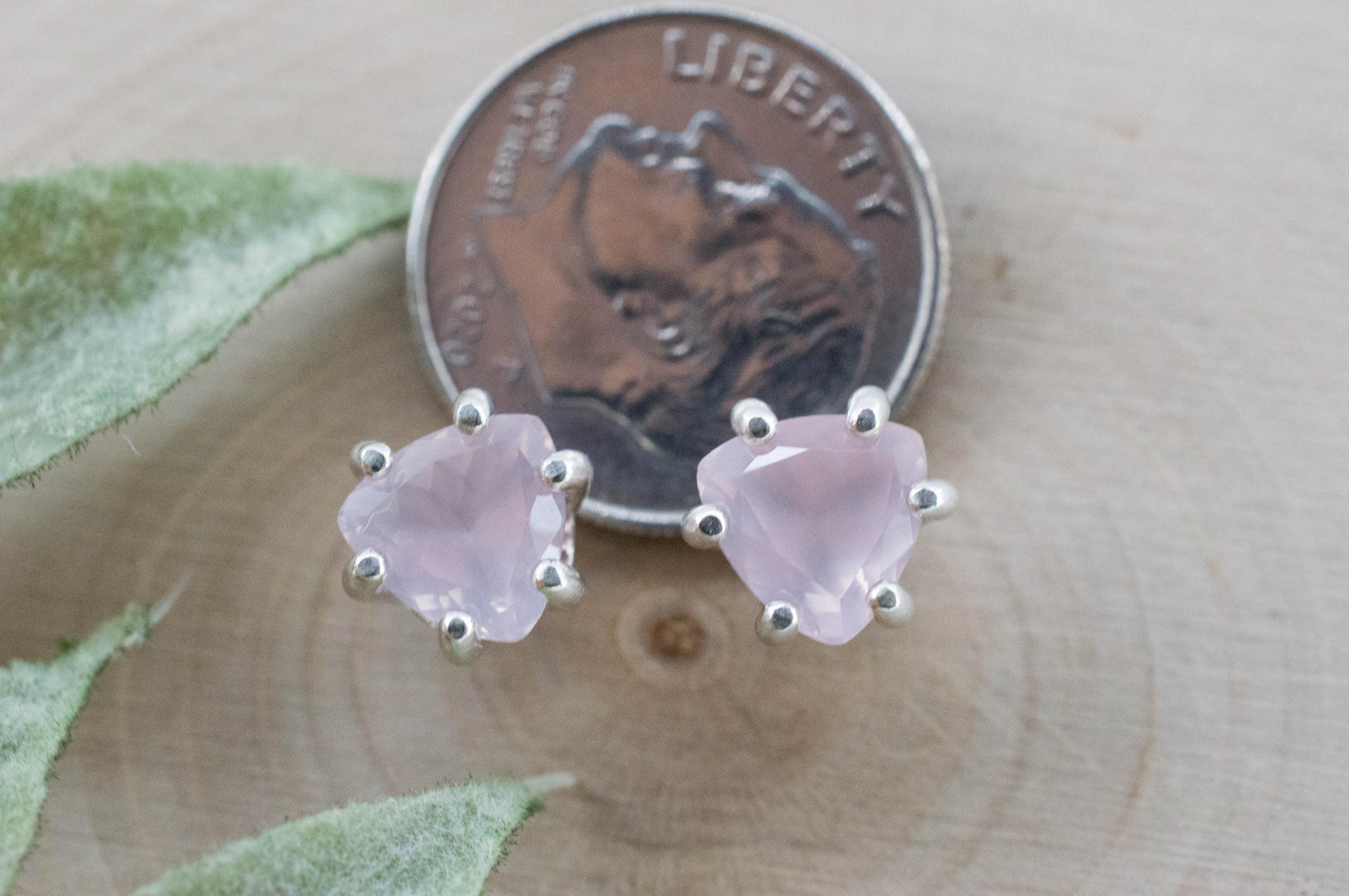 Rose Quartz Earrings; Natural Untreated Brazil Rose Quartz; 1.970cts - Mark Oliver Gems