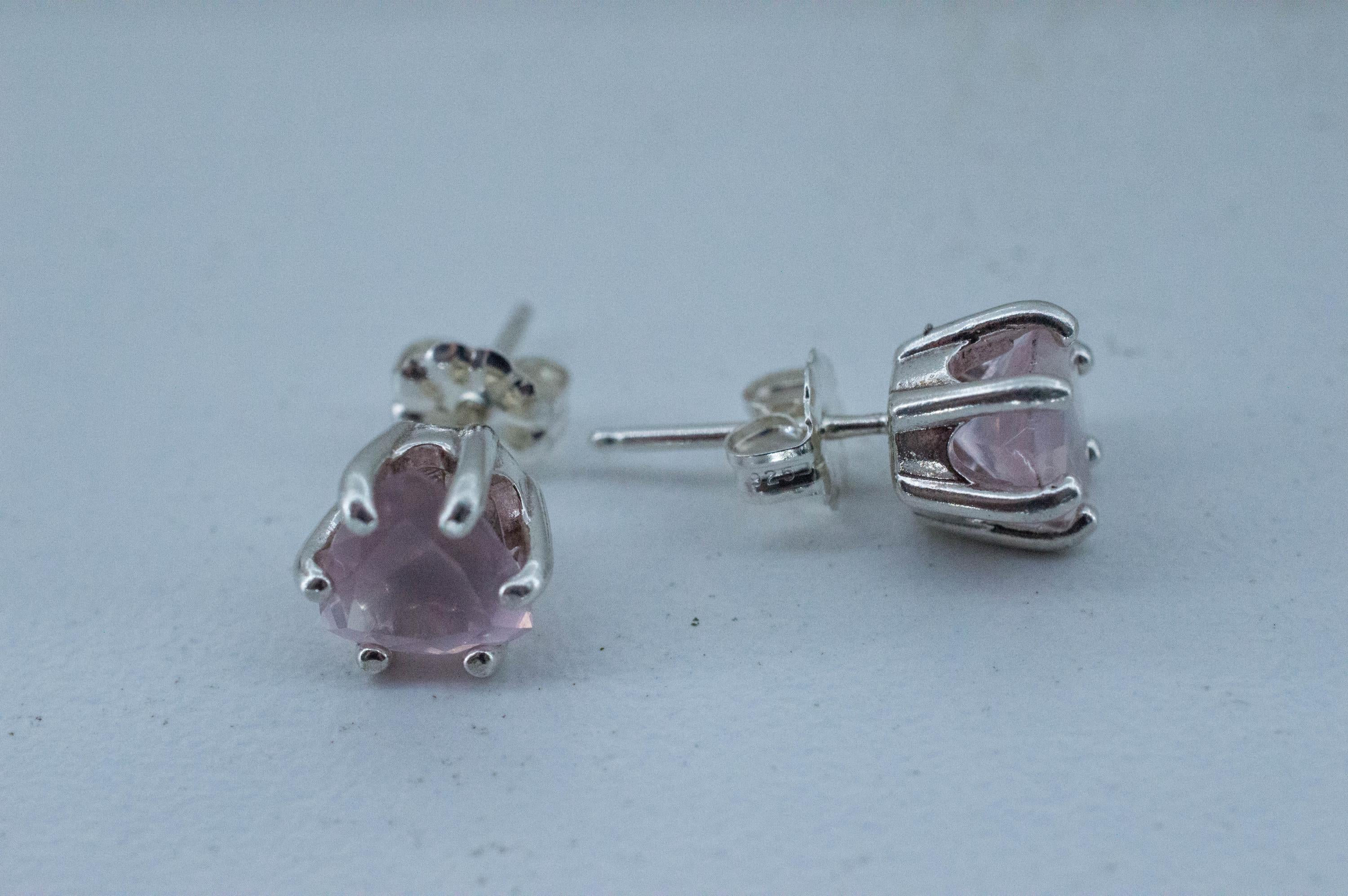Rose Quartz Earrings; Natural Untreated Brazil Rose Quartz; 1.970cts - Mark Oliver Gems