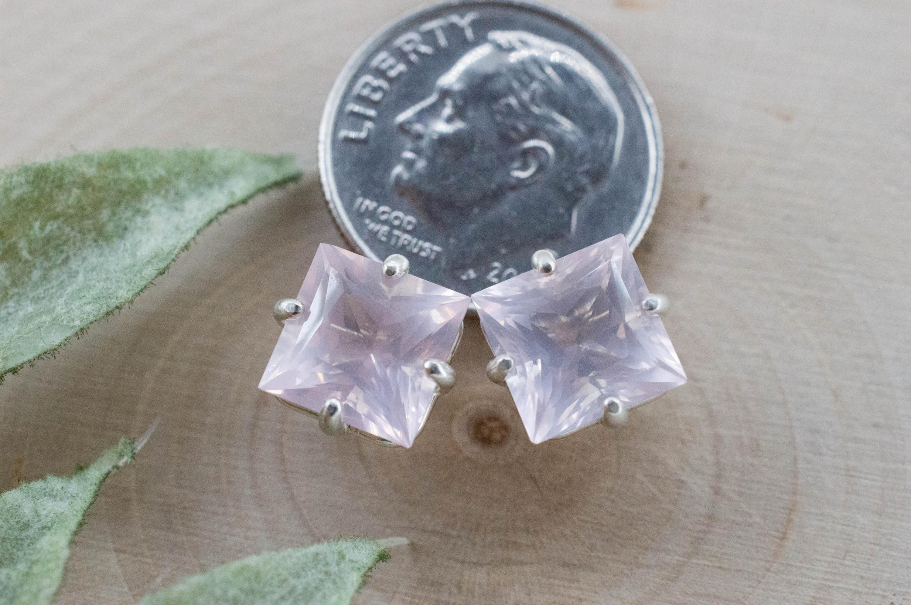 Rose Quartz Earrings; Natural Untreated Brazil Rose Quartz; 4.425cts - Mark Oliver Gems