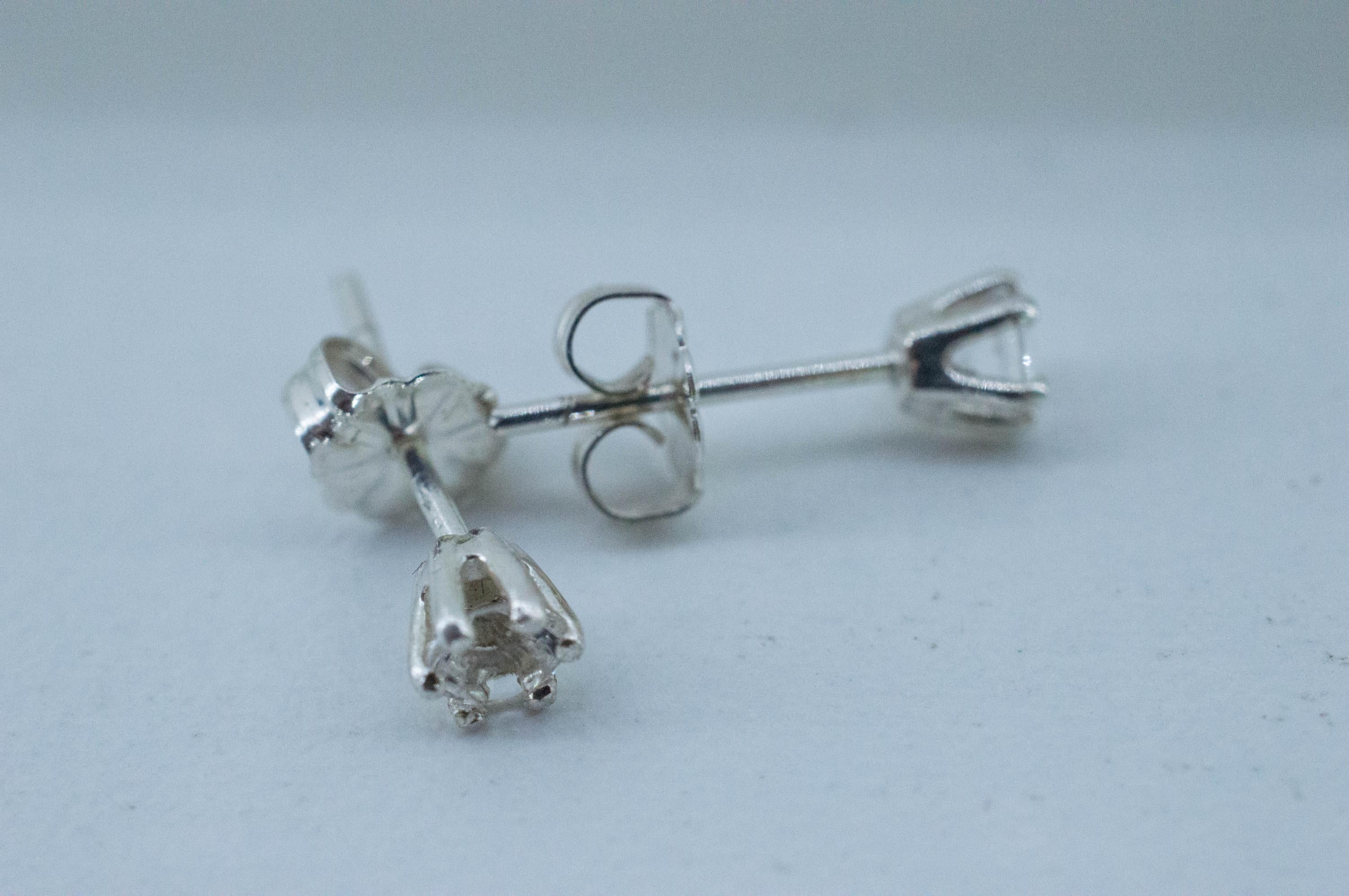 Herkimer Diamond Earrings, Natural Untreated New York Quartz; 0.305cts - Mark Oliver Gems
