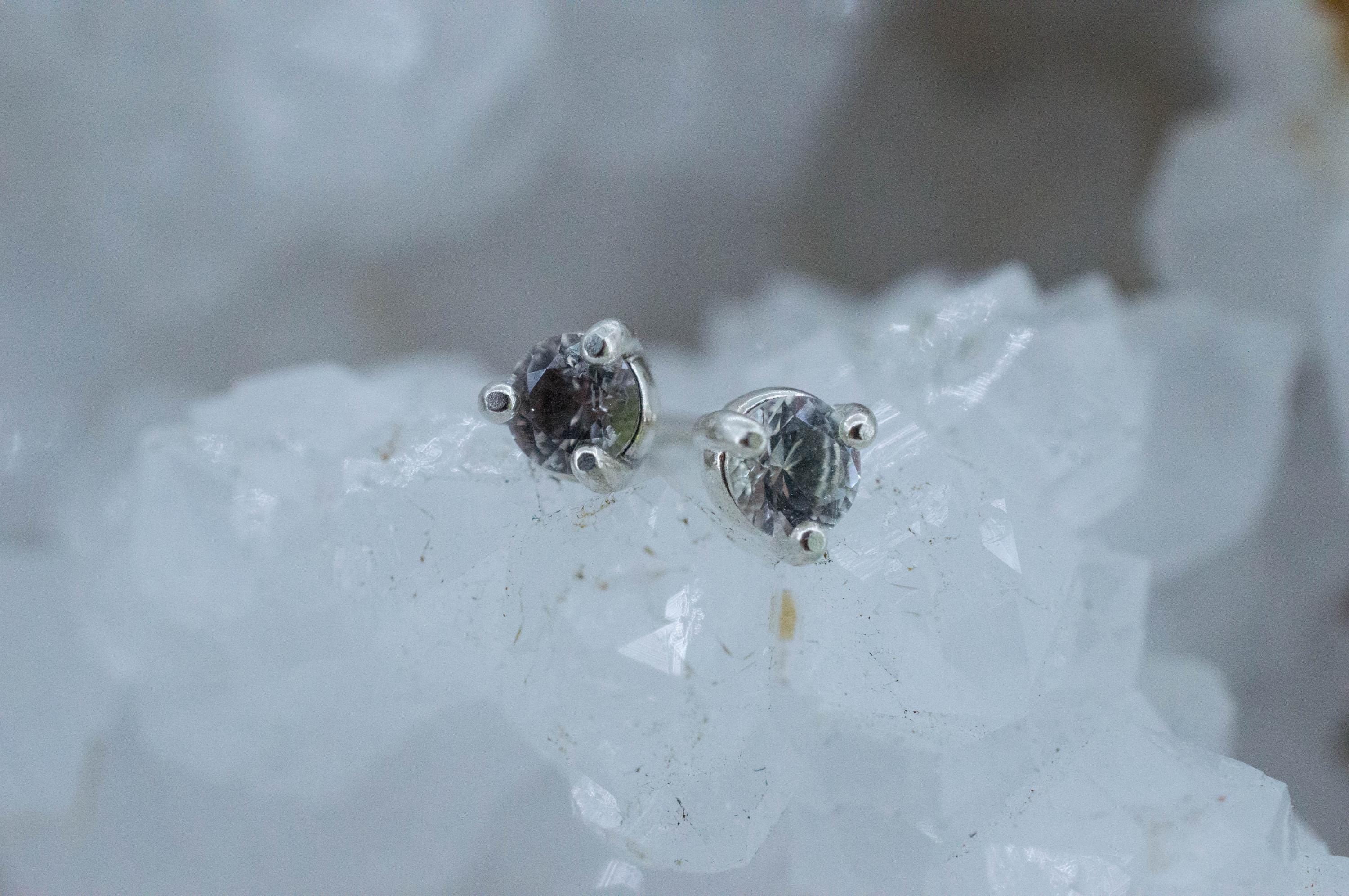 Herkimer Diamond Earrings, Natural Untreated New York Quartz; 0.310cts - Mark Oliver Gems