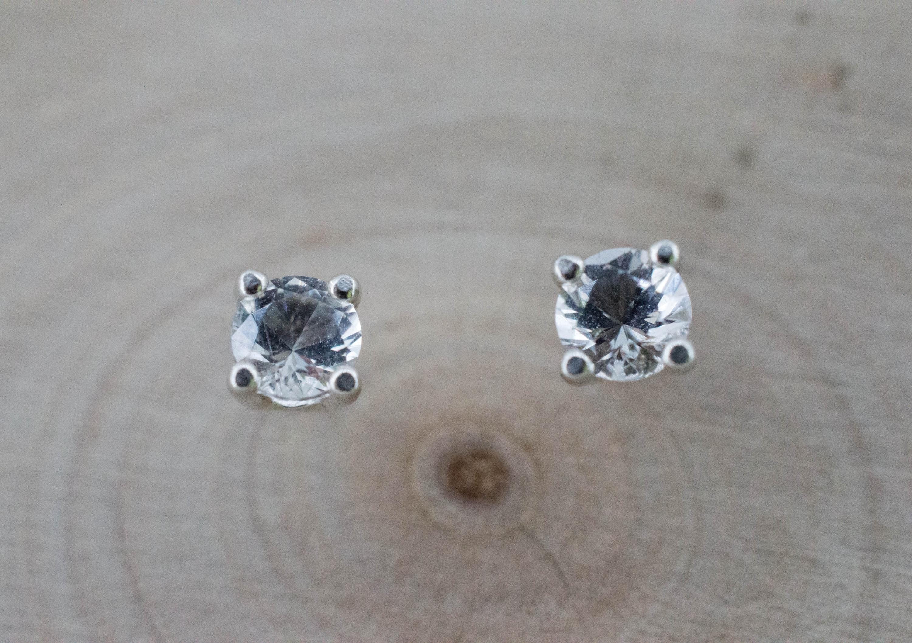 Herkimer Diamond Earrings, Natural Untreated New York Quartz; 0.320cts - Mark Oliver Gems