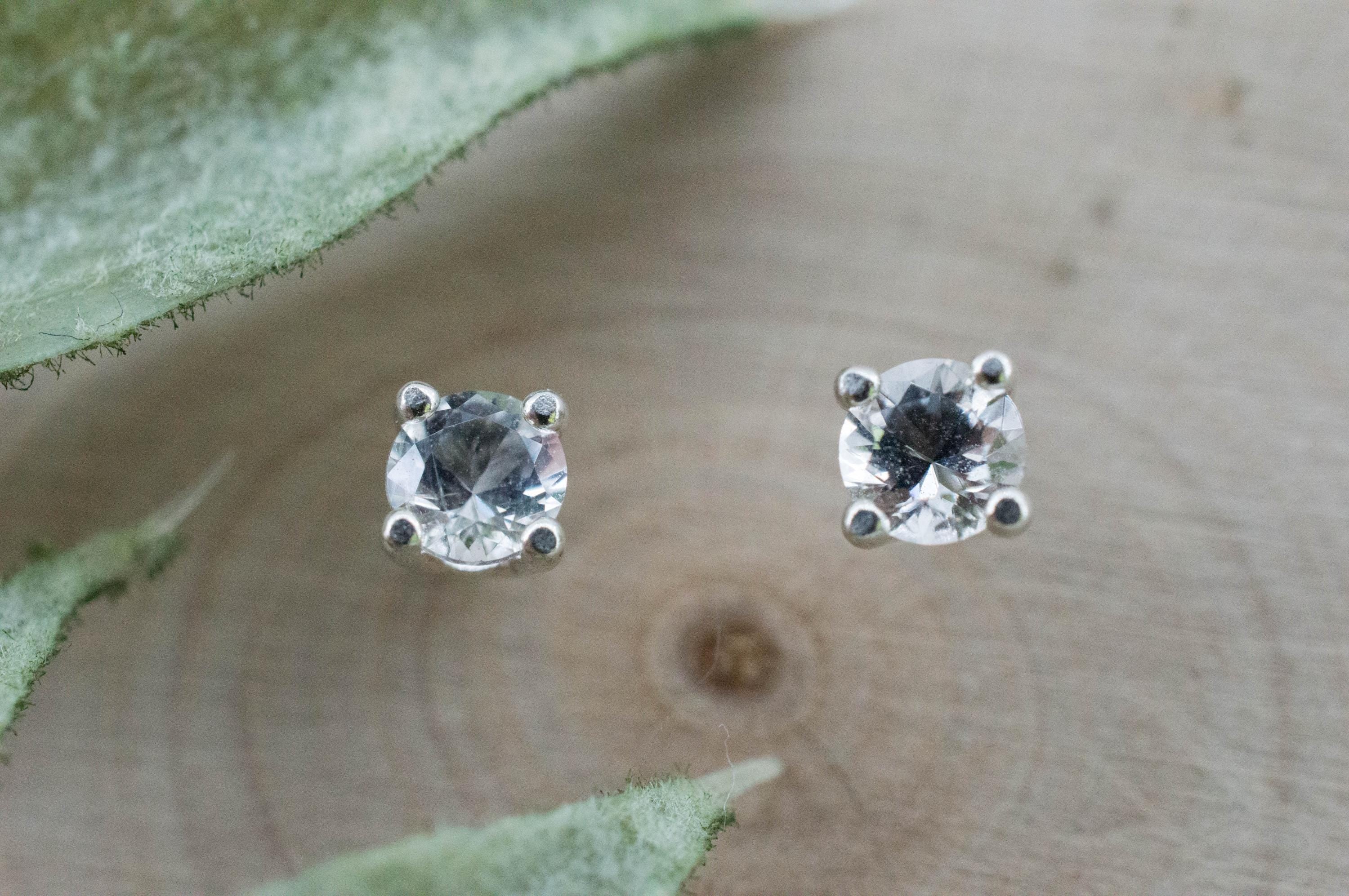 Herkimer Diamond Earrings, Natural Untreated New York Quartz; 0.320cts - Mark Oliver Gems